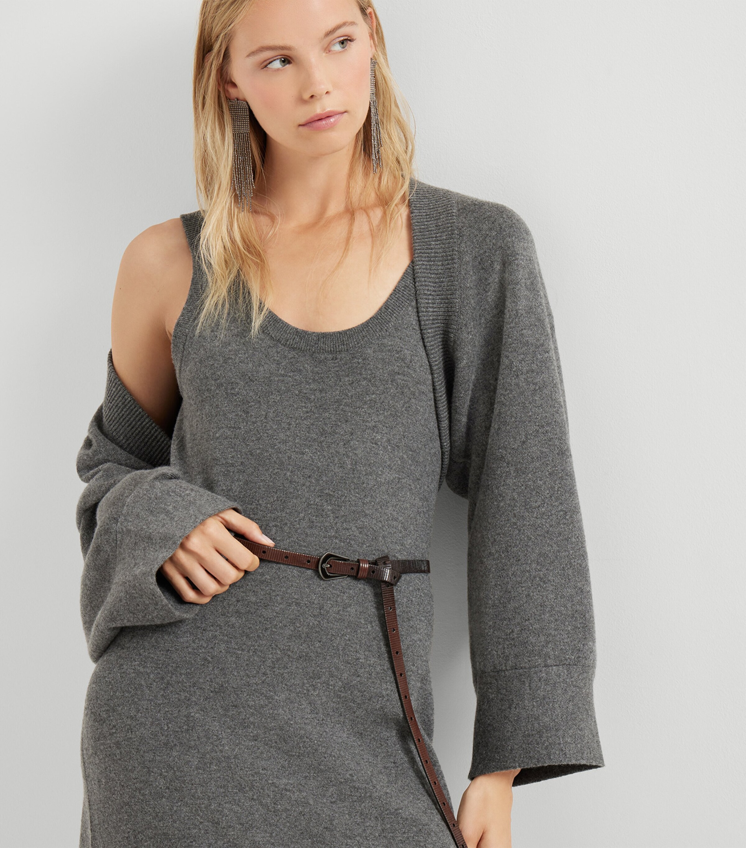 Brunello Cucinelli Grey Cashmere-Blend Cropped Cardigan | Harrods US