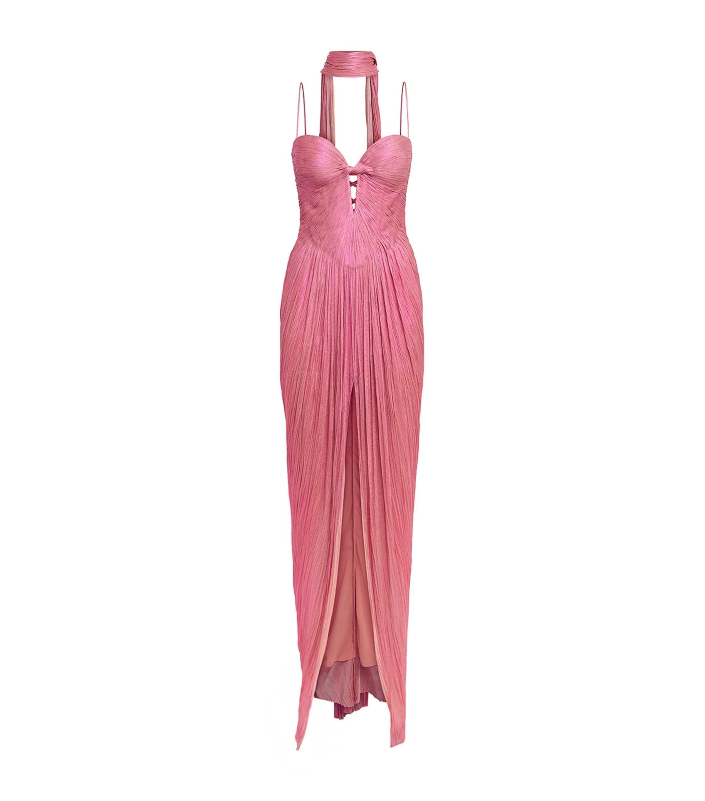 Maria Lucia Hohan Womens Silk Cut-Out Tonia Maxi Dress Sorbet Image 1