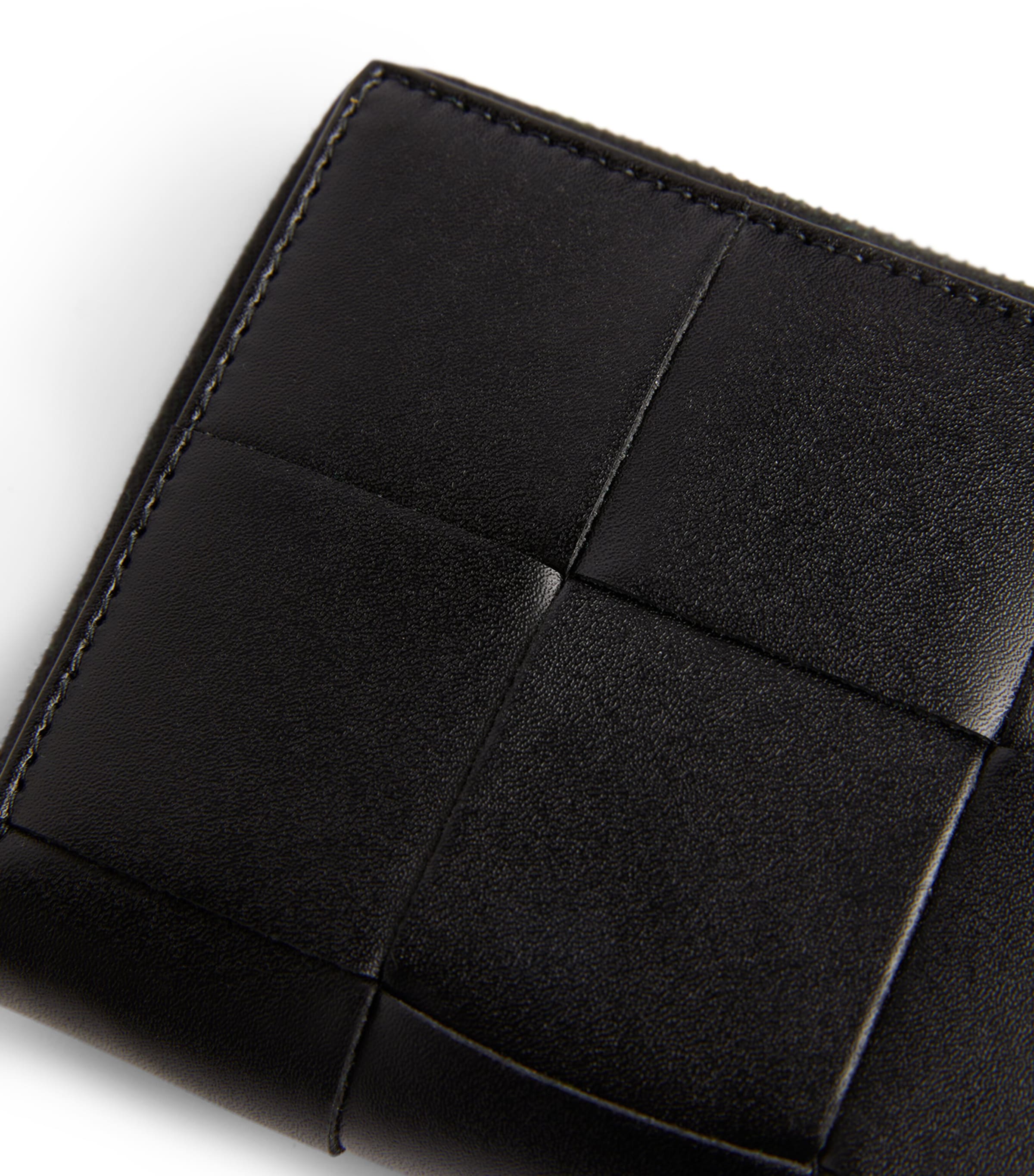Leather Intreccio Wallet BLACK-SILVER Image 4