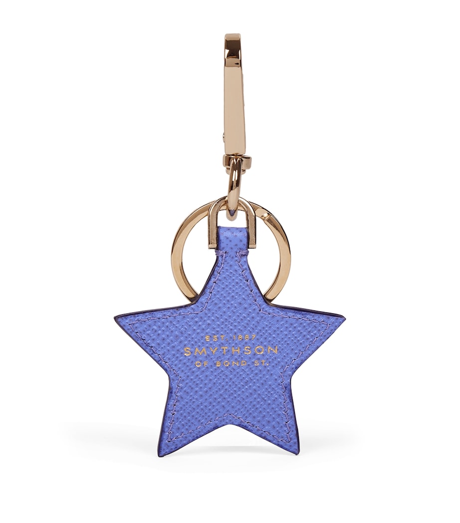 Smythson Panama Leather Star Keyring U Violet Image 1