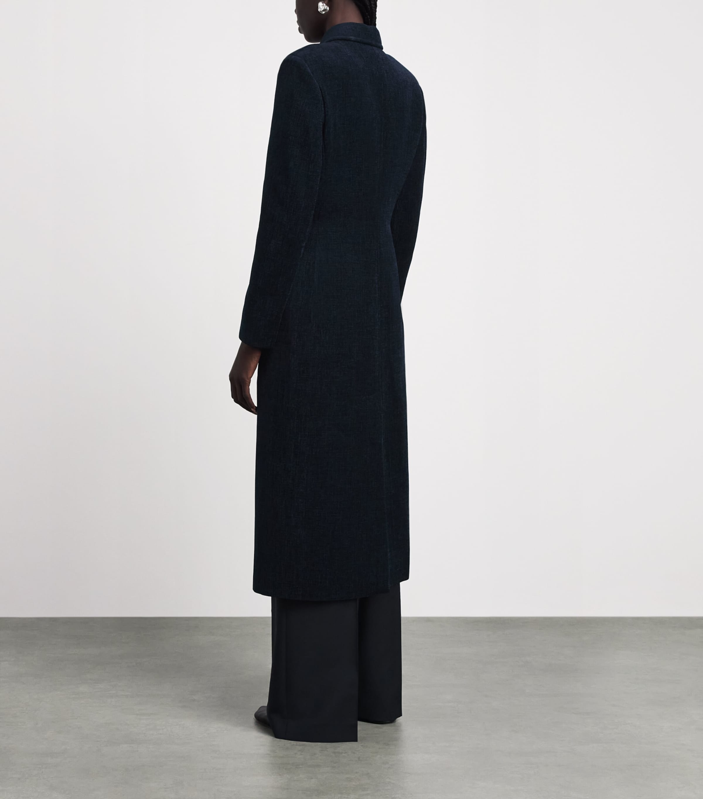 Jil Sander Womens Chenille Car Coat Midnight Image 5
