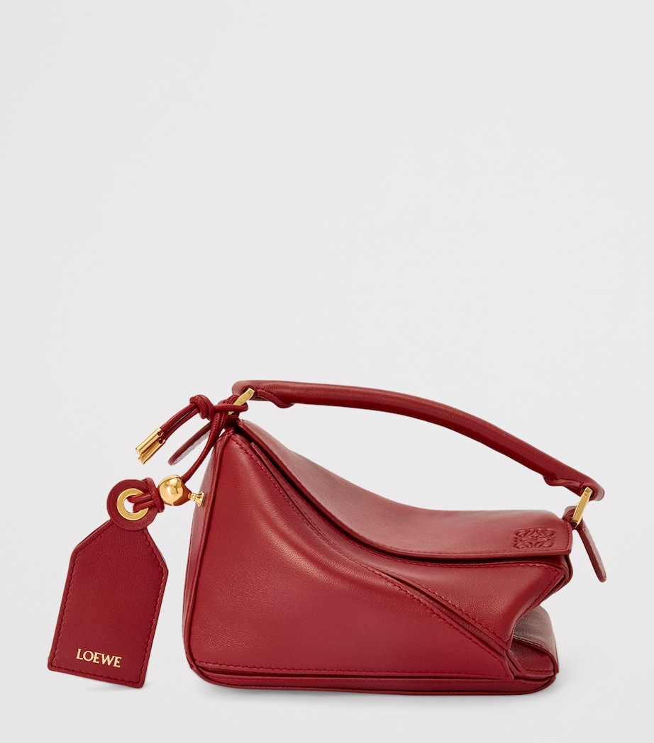 x Paula's Ibiza Mini Lambskin Puzzle Top-Handle Bag BURNT RED Image 2