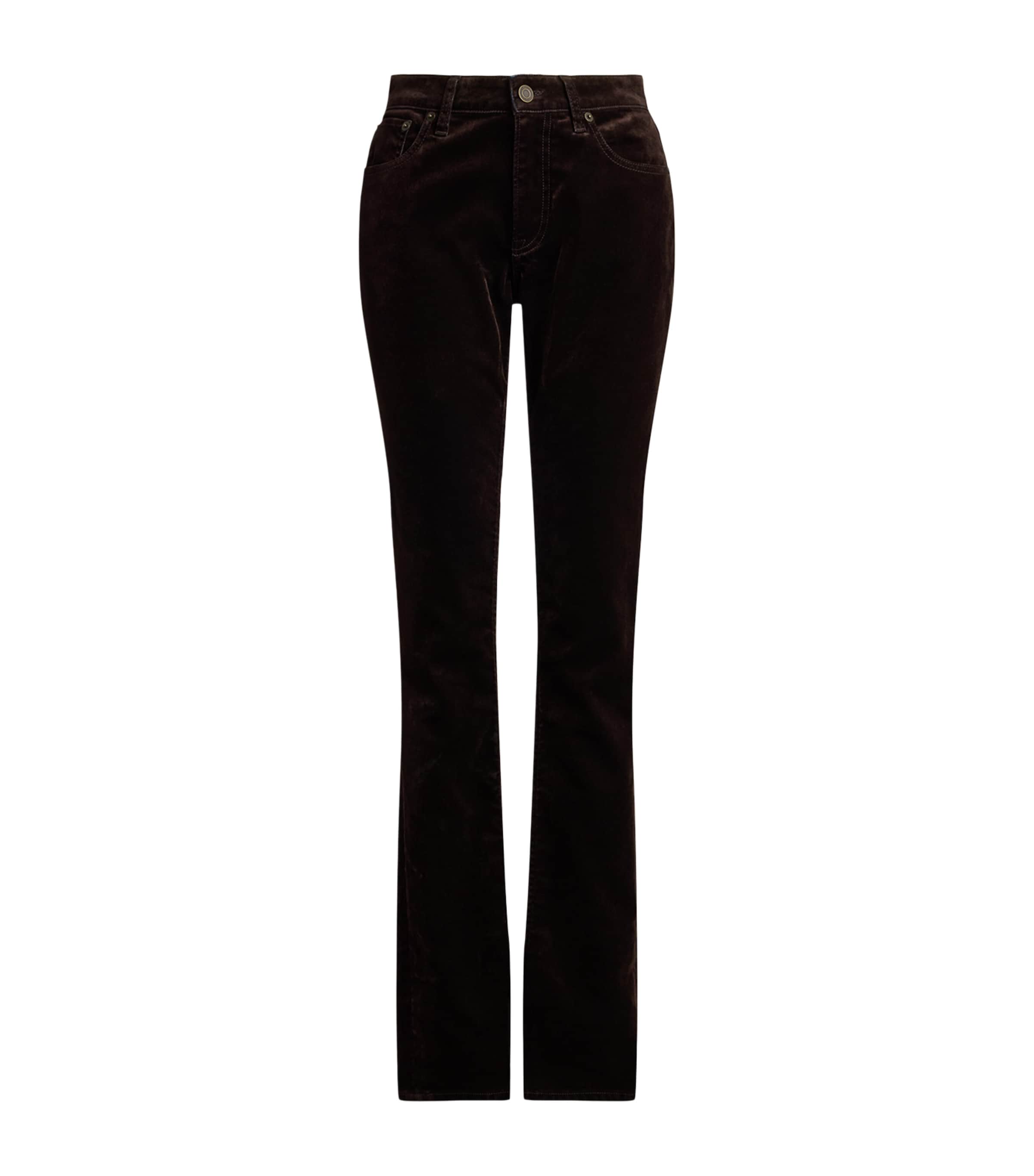Stretch-Velvet Seth Trousers DARK BROWN Image 1
