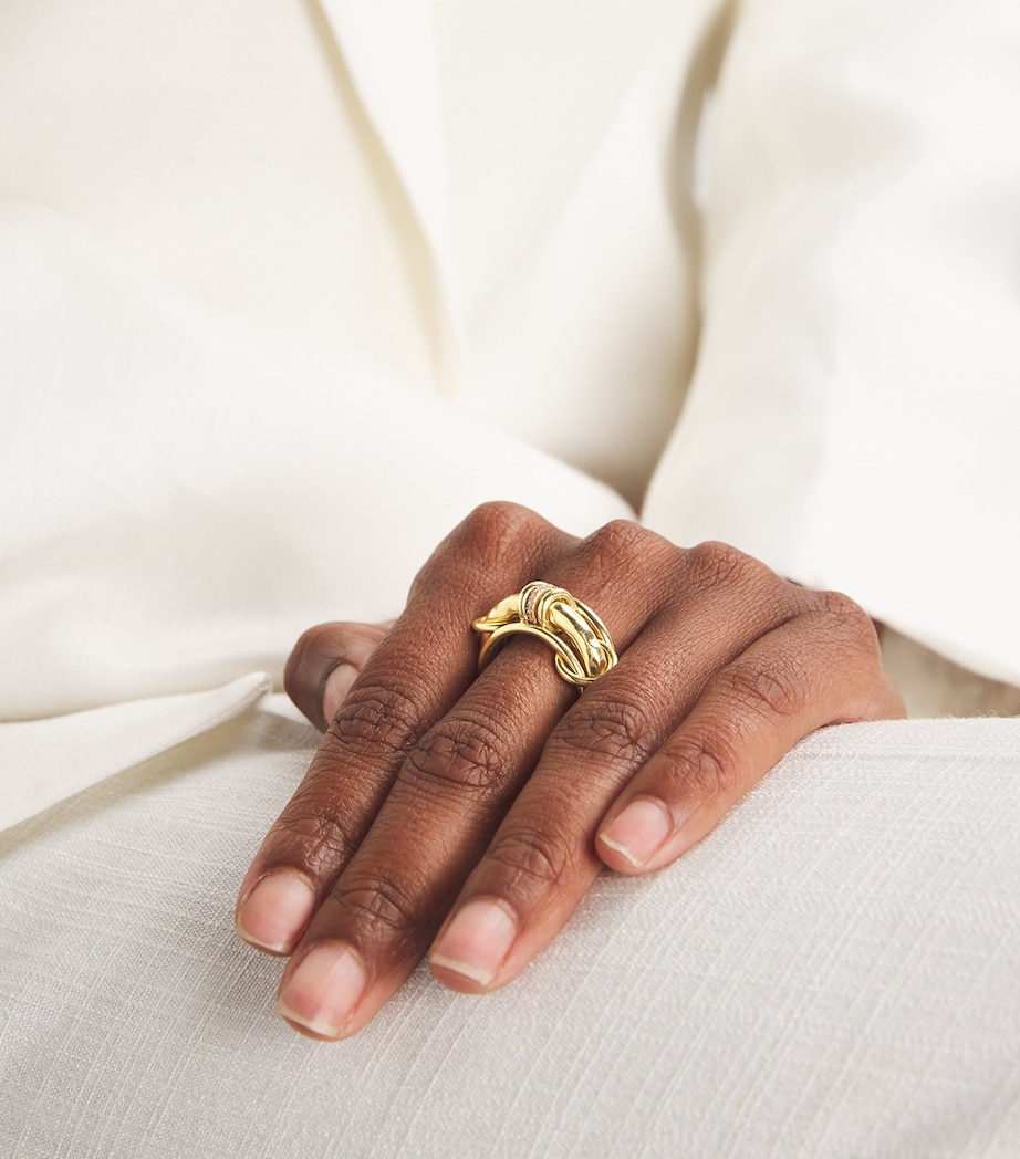 Yellow Gold and Diamond Gemini Ring (Size 7.5) YELLOW GOLD Image 2