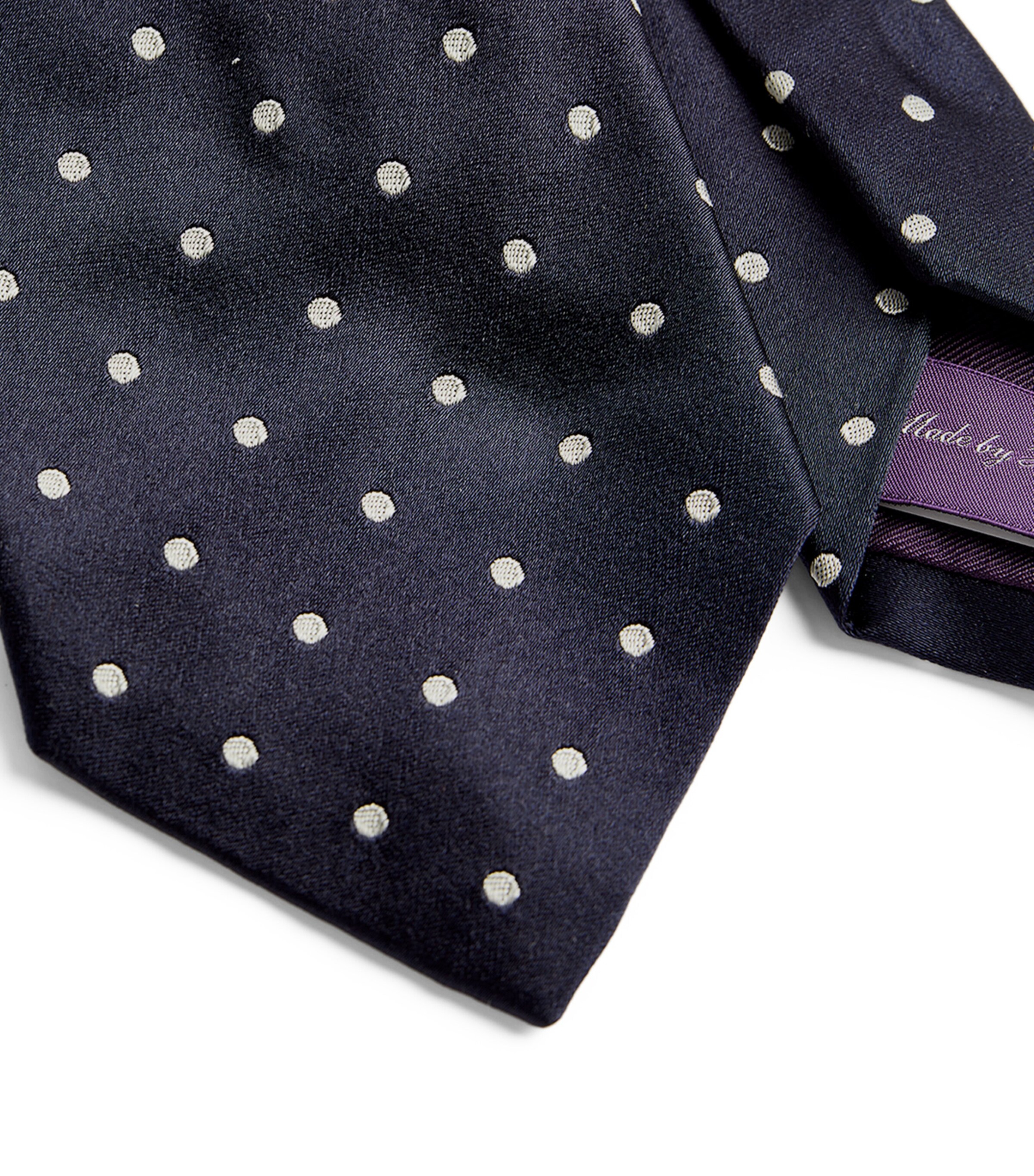 Ralph Lauren Purple Label Silk Polka-Dot Tie Dark Navy Image 4