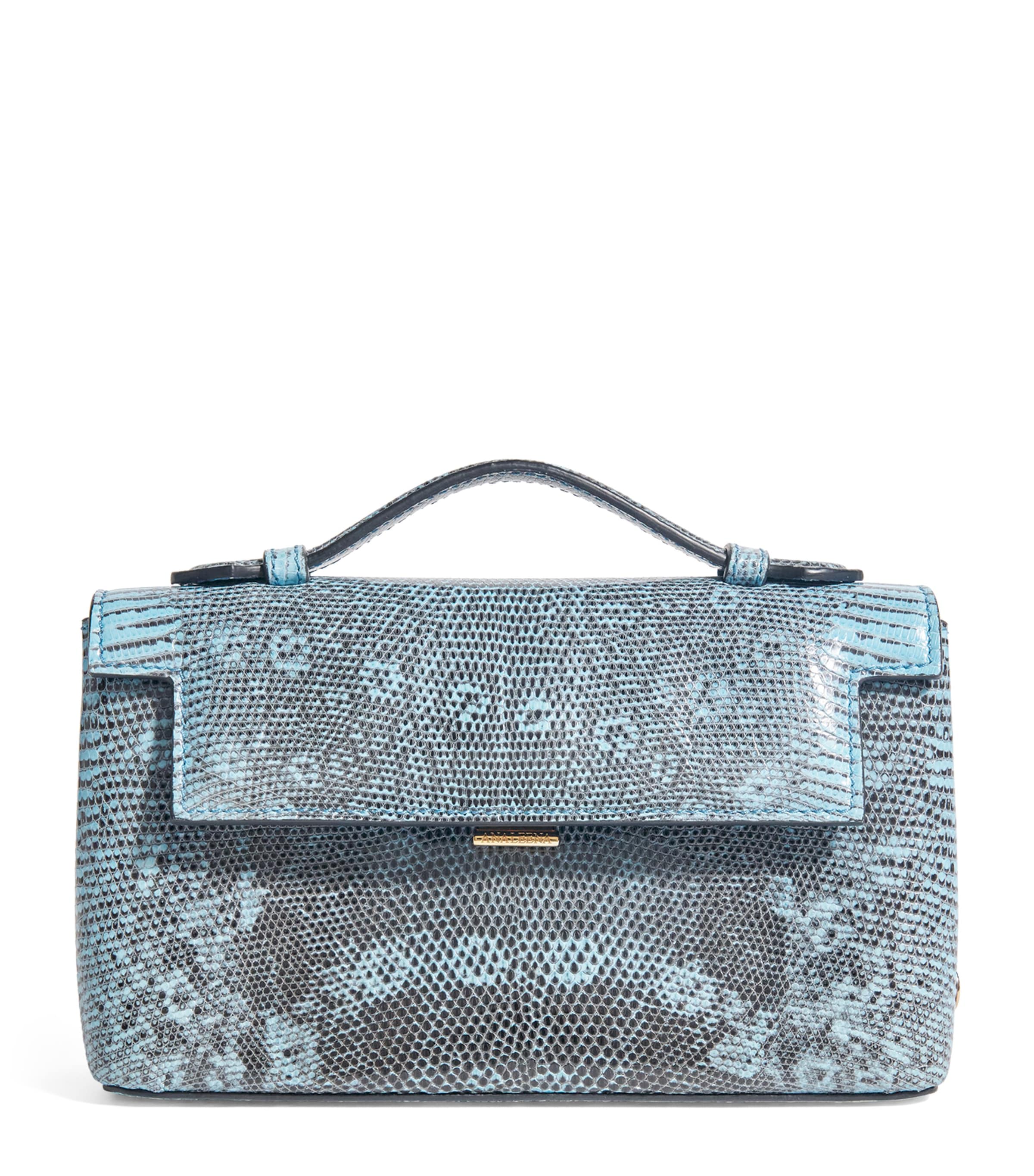 Analeena Lizard Skin Top-handle Bag In Blue