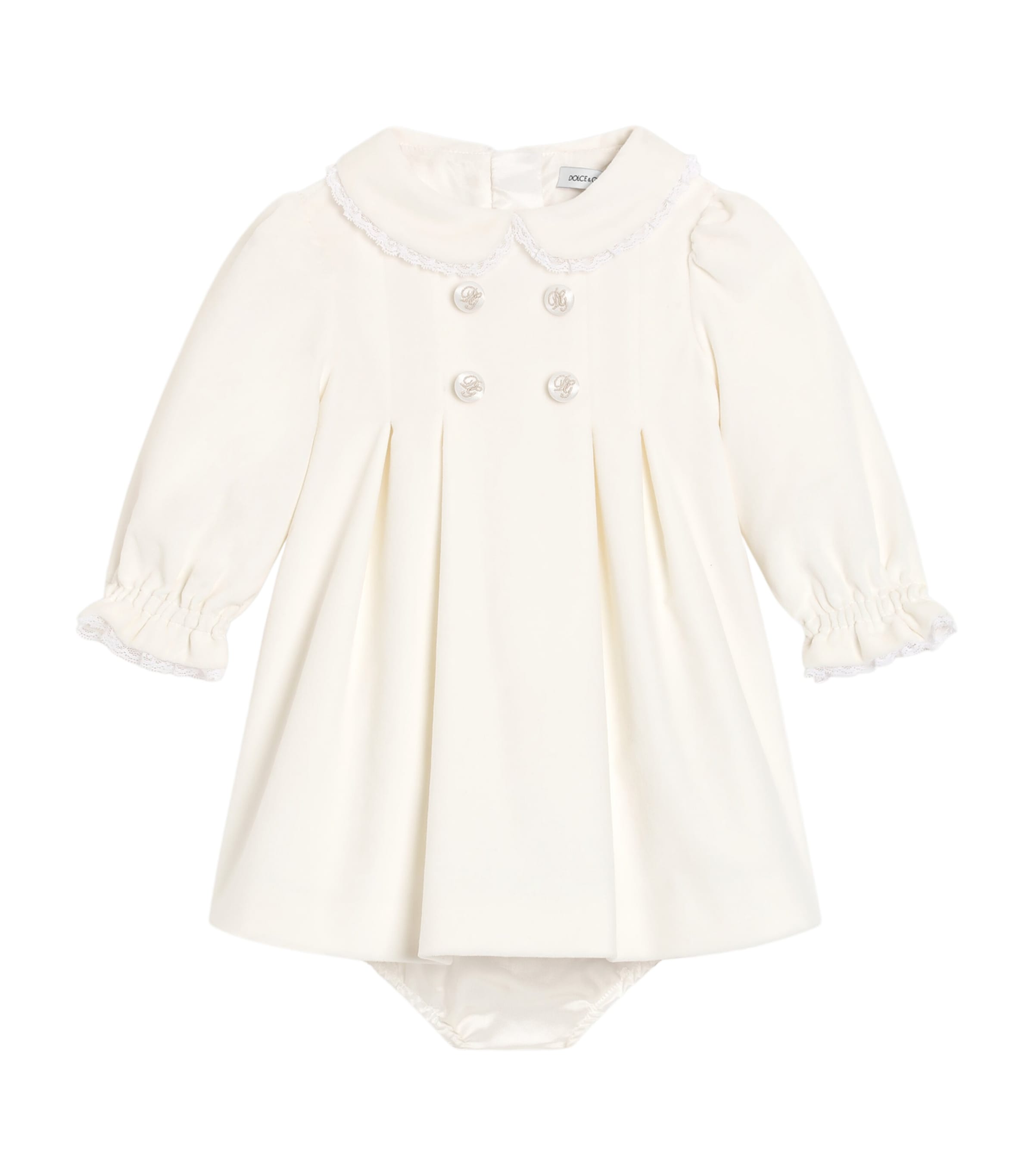 Lace-Trim Collared Dress (3-24 Months) W3789-VERY LIGHT CRE Image 1