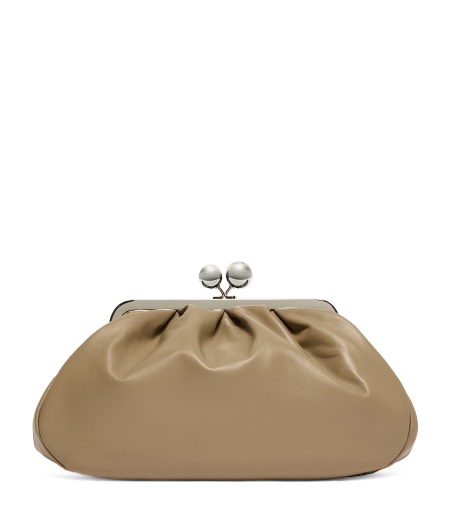 Weekend Max Mara Medium Leather Pasticcino Clutch Bag Turtledove Image 1