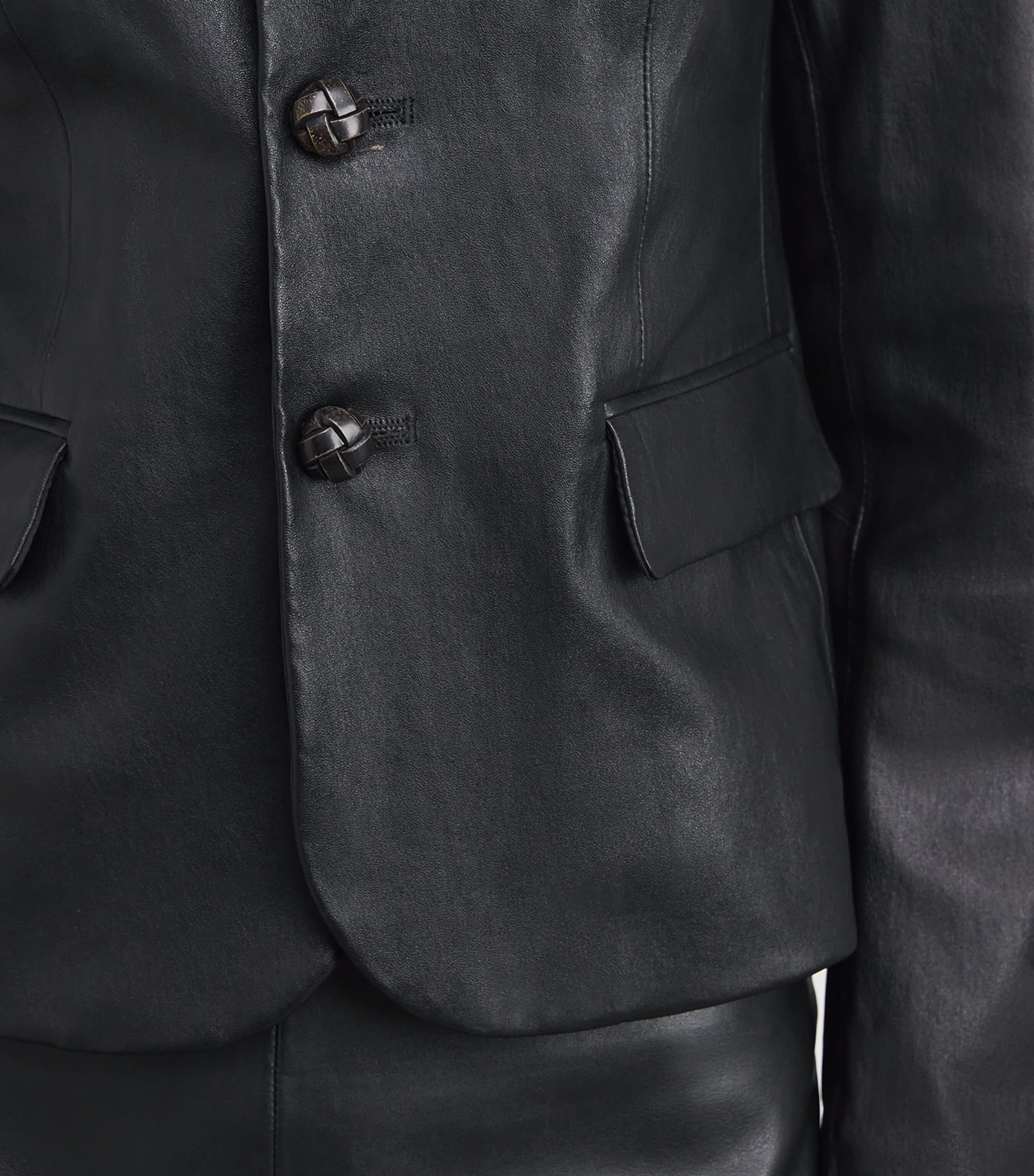 Leather Blazer BLACK Image 6