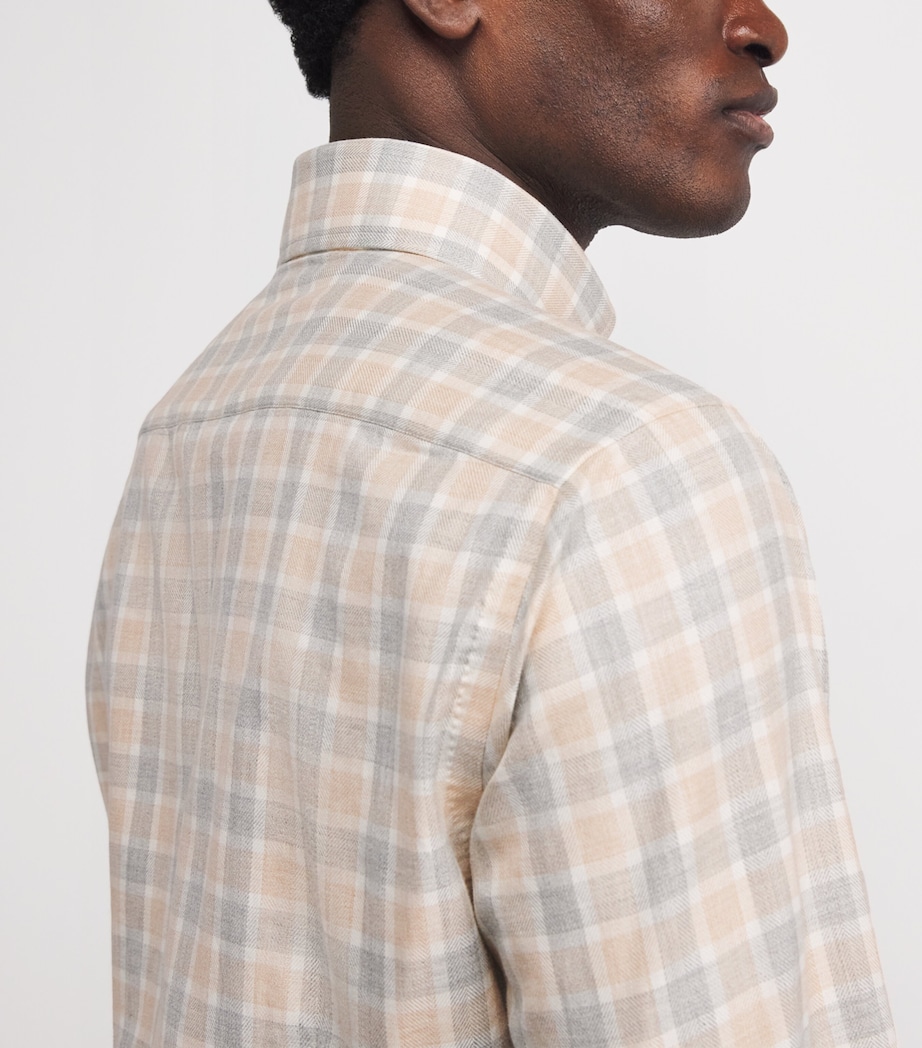 Cotton Flannel Check Shirt GREY Image 6