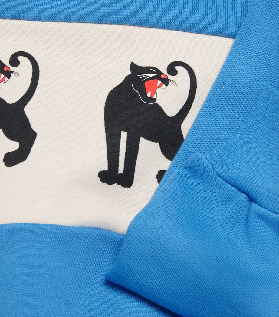 Organic Cotton Panther Panel Sweatshirt (9-11 Years) 60BLUE Image 3