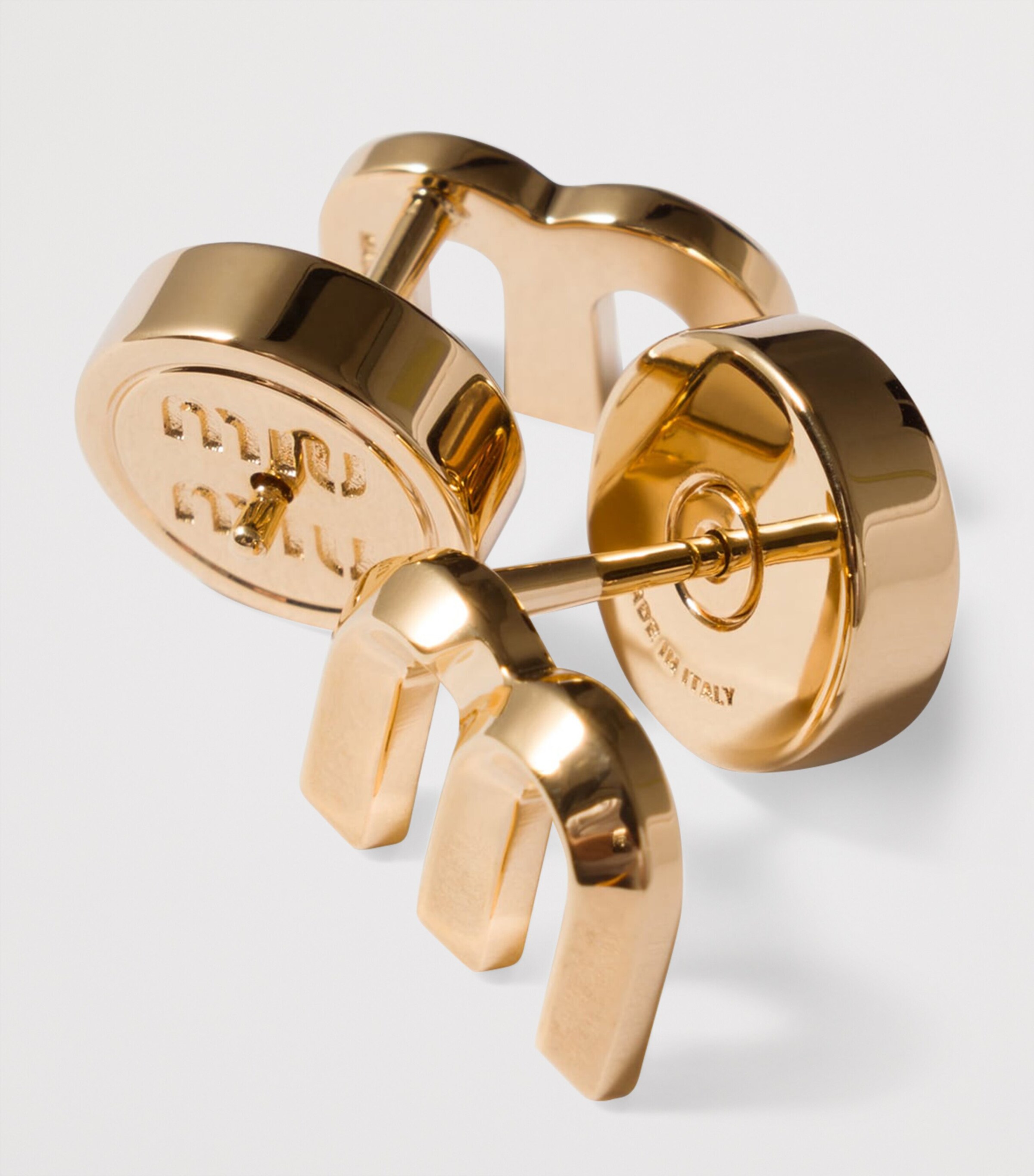 Miu Miu M Logo Stud Earrings Gold/silver Image 2
