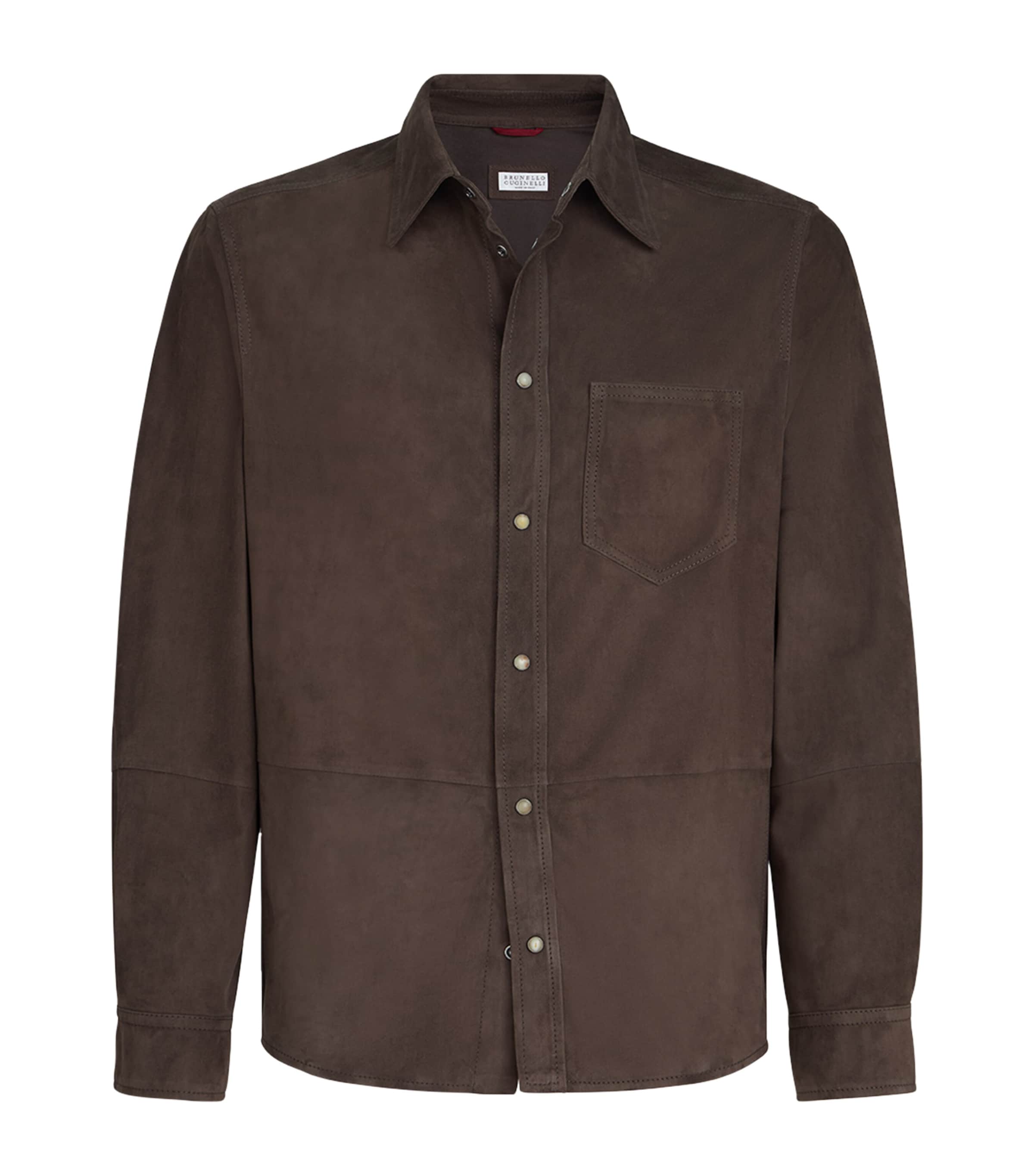 Brunello Cucinelli Mens Suede Shirt Image 1
