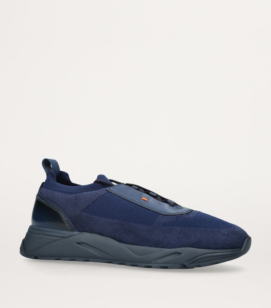 Santoni Technical-Knit Runner Sneakers Navy Image 3
