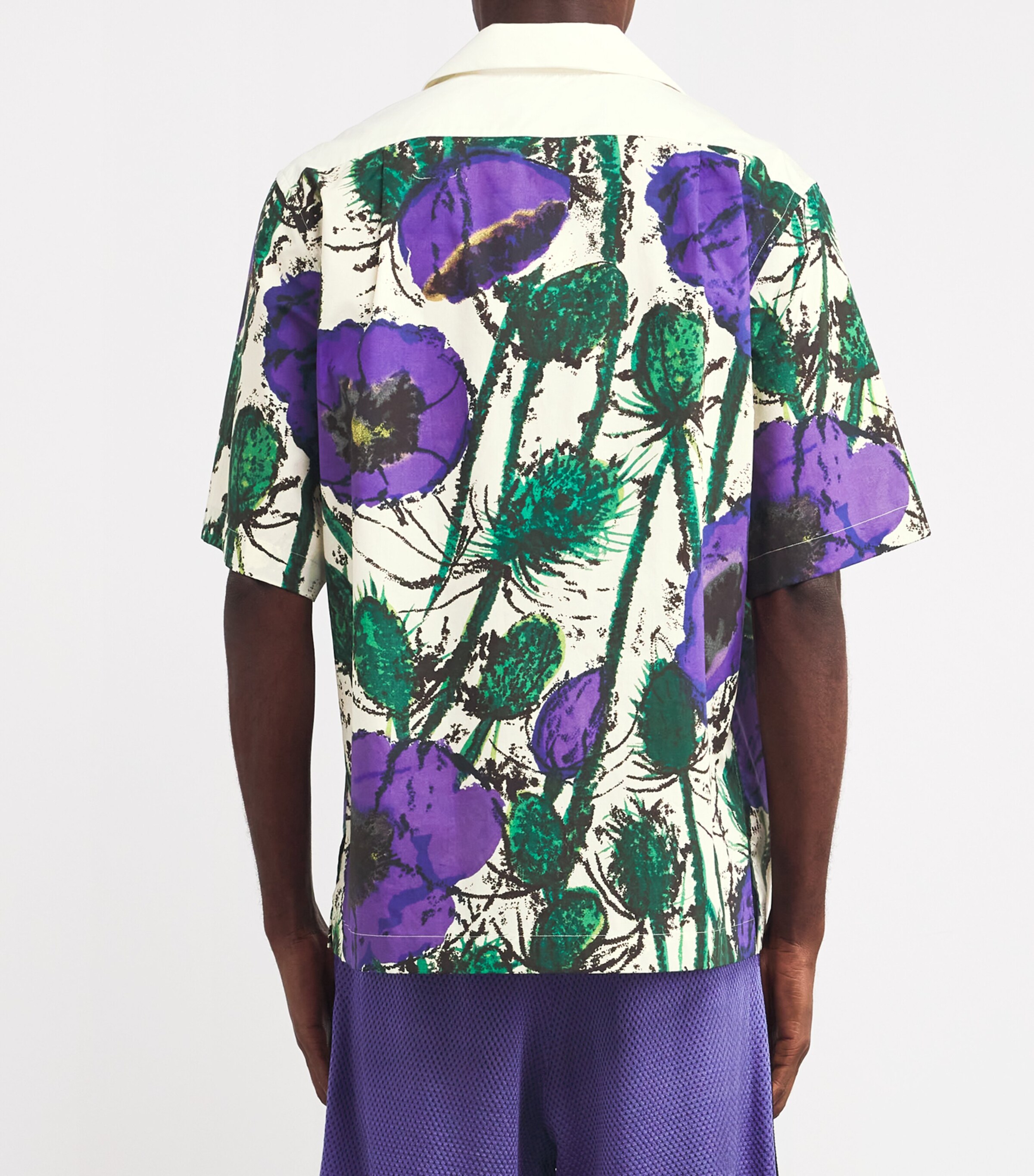 Wales Bonner Mens Cotton Highlife Bowling Shirt Poppy Purple Image 4