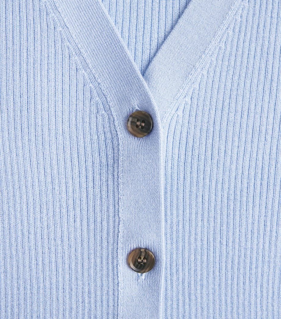 Emilia Wickstead Womens Merino Wool Ash Cardigan Baby Blue Image 6