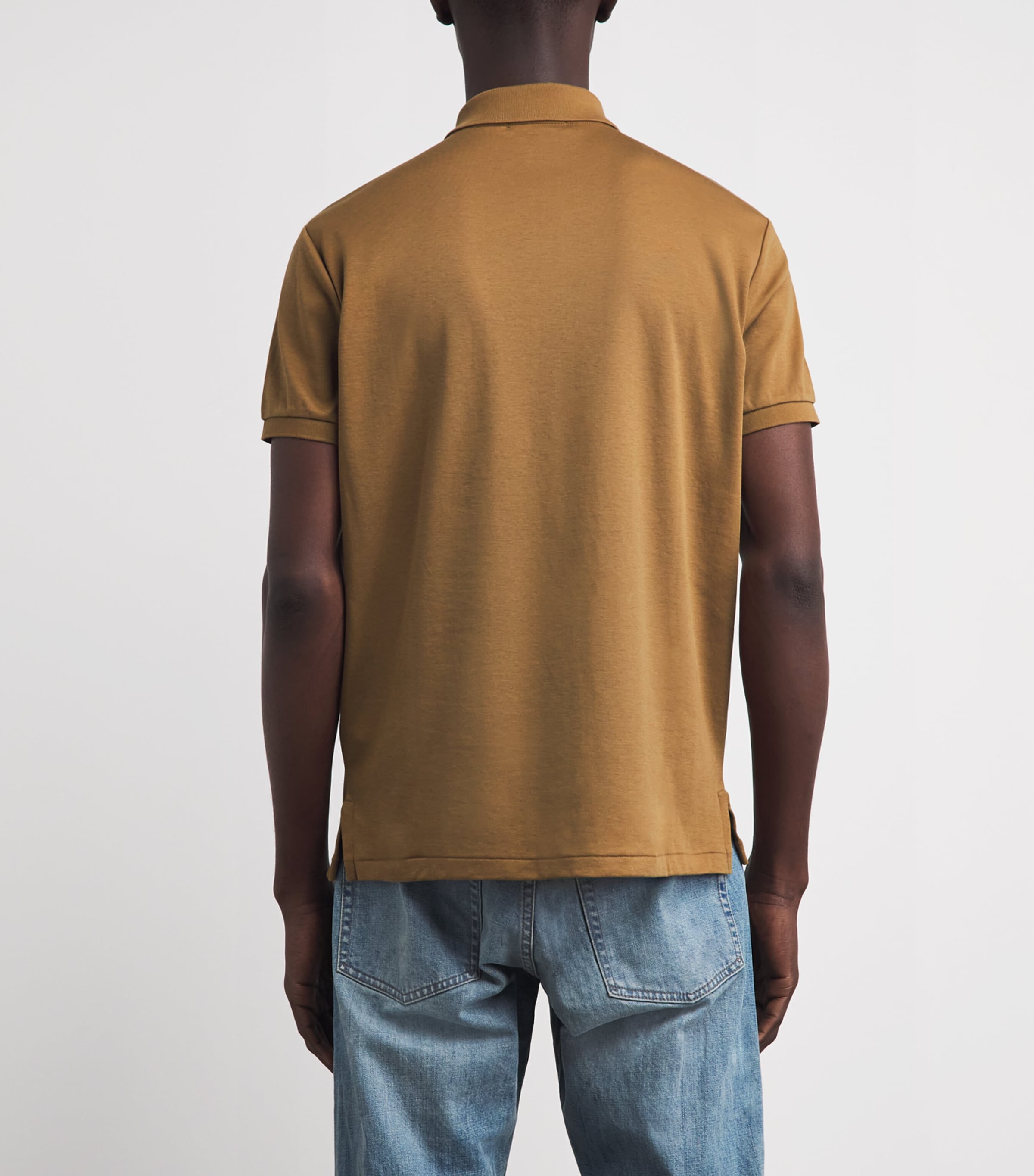 Polo Ralph Lauren Mens Cotton Slim-Fit Polo Shirt Cafe Brown Image 5