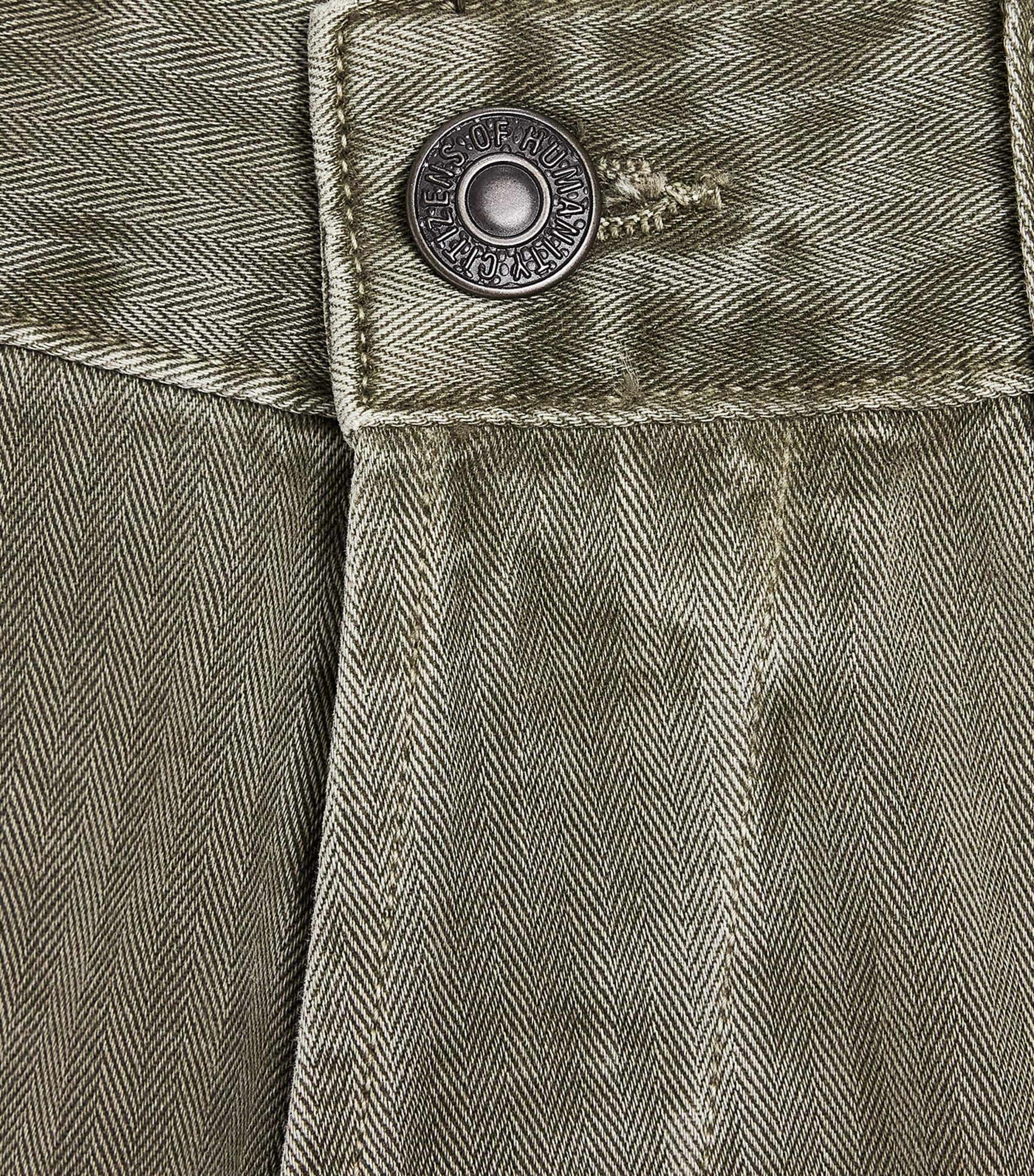 Citizens of Humanity Mens Cotton Herringbone Belgian Chinos Dark Olive Image 6