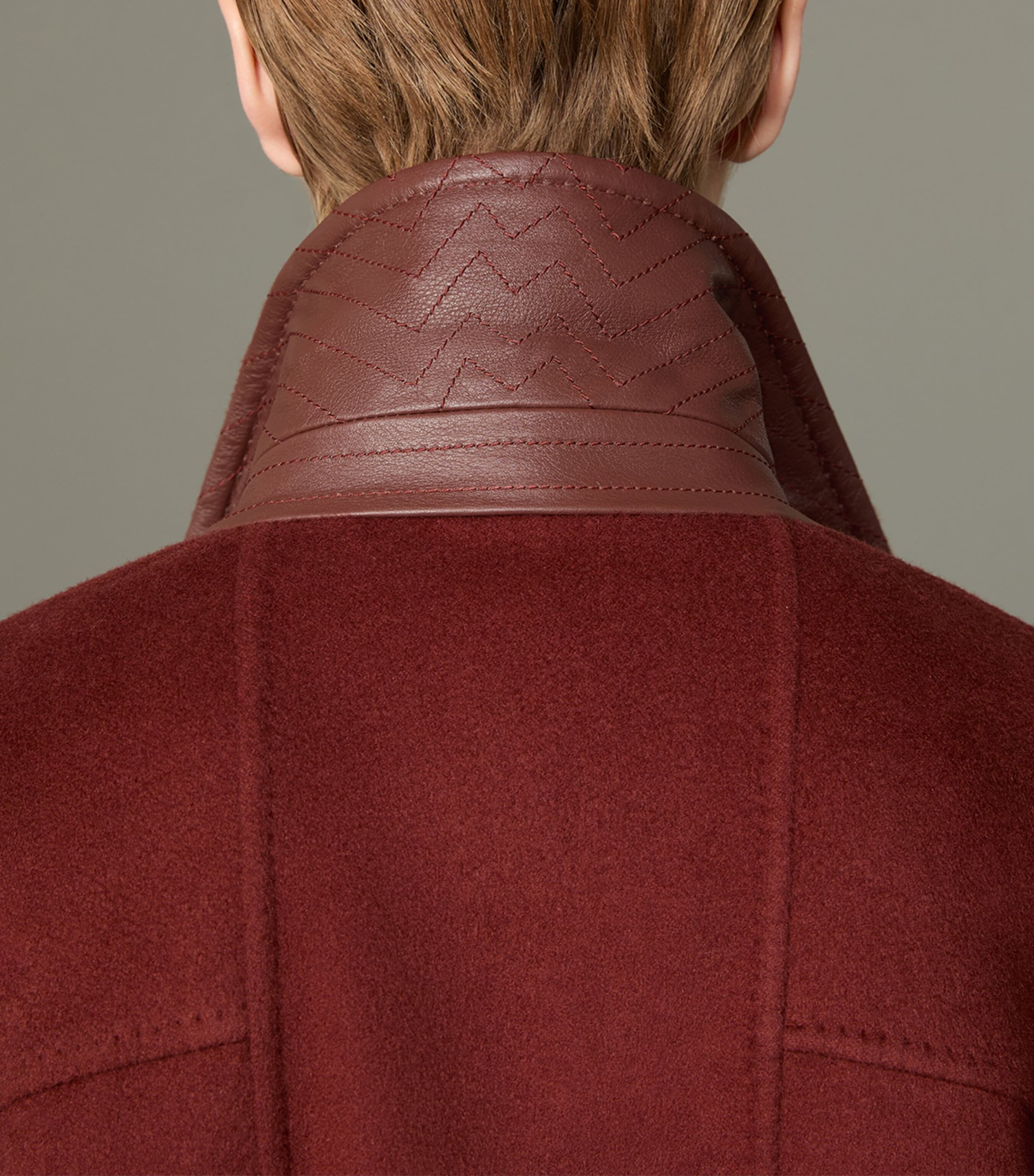 Max Mara Womens Cashmere Leather-Trim Coat Rust Image 5