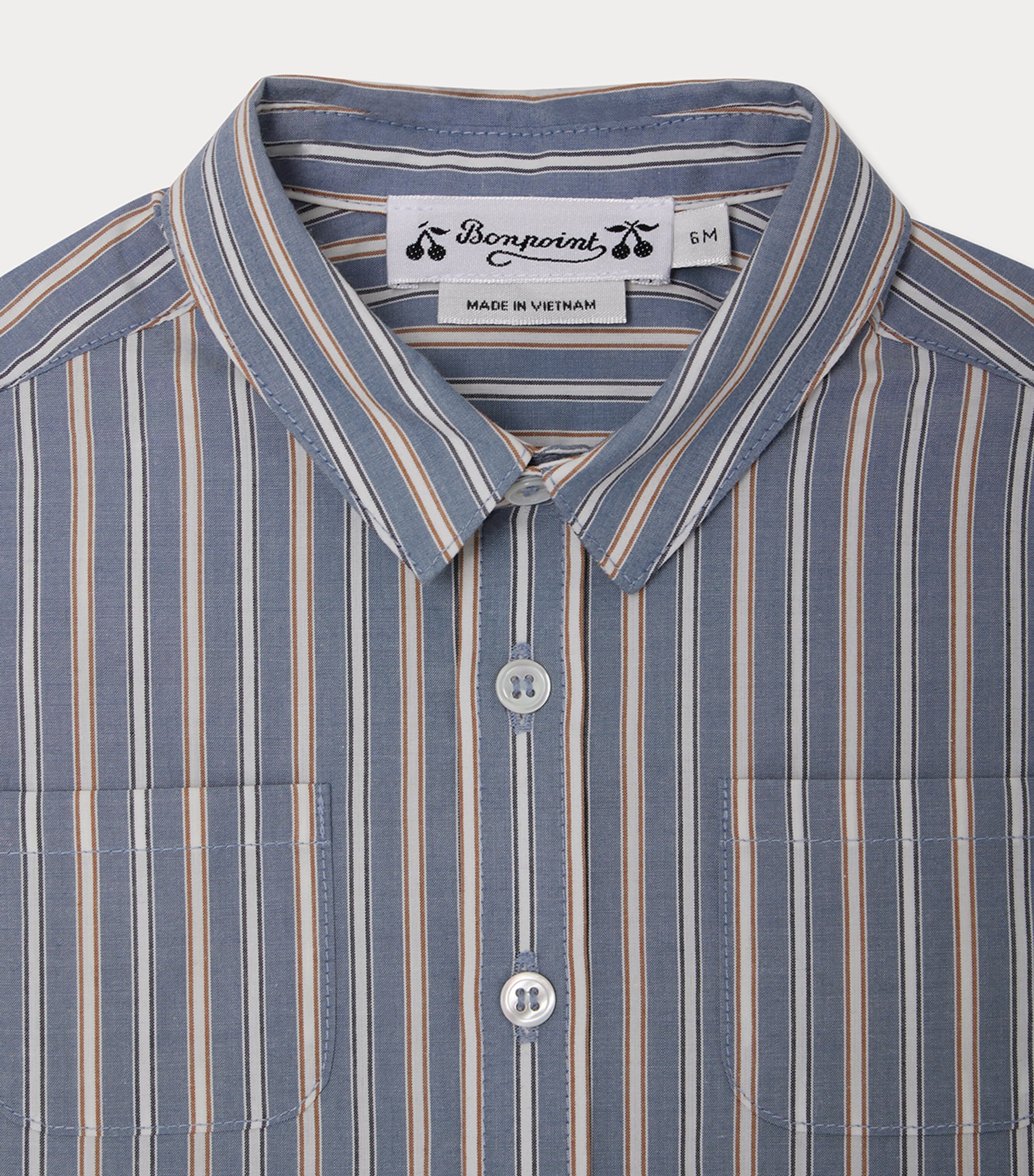 Cotton Stripe Shirt (6-18 Months) RA BLEU Image 1