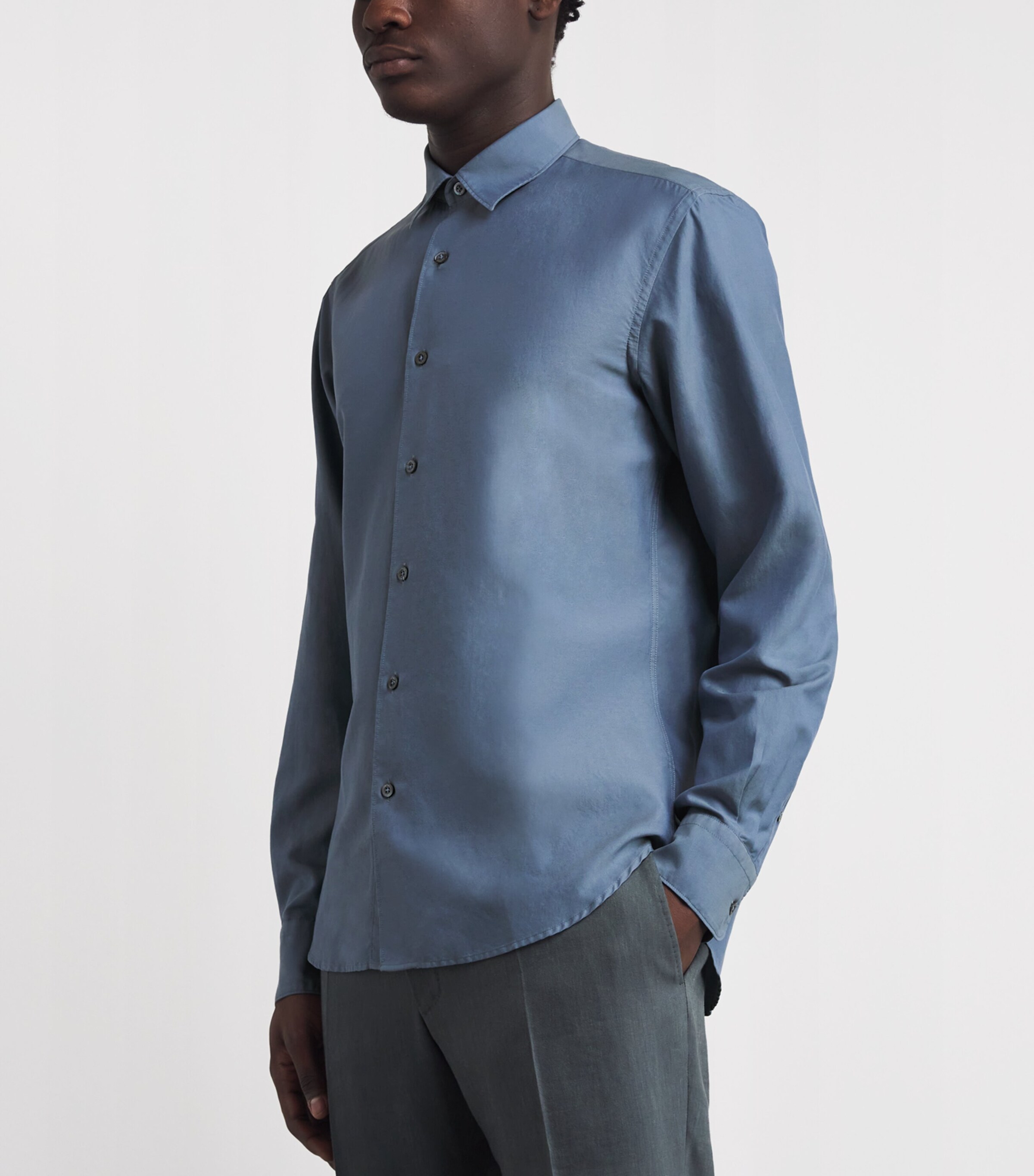 Canali Mens Cotton-Silk Shirt Image 4