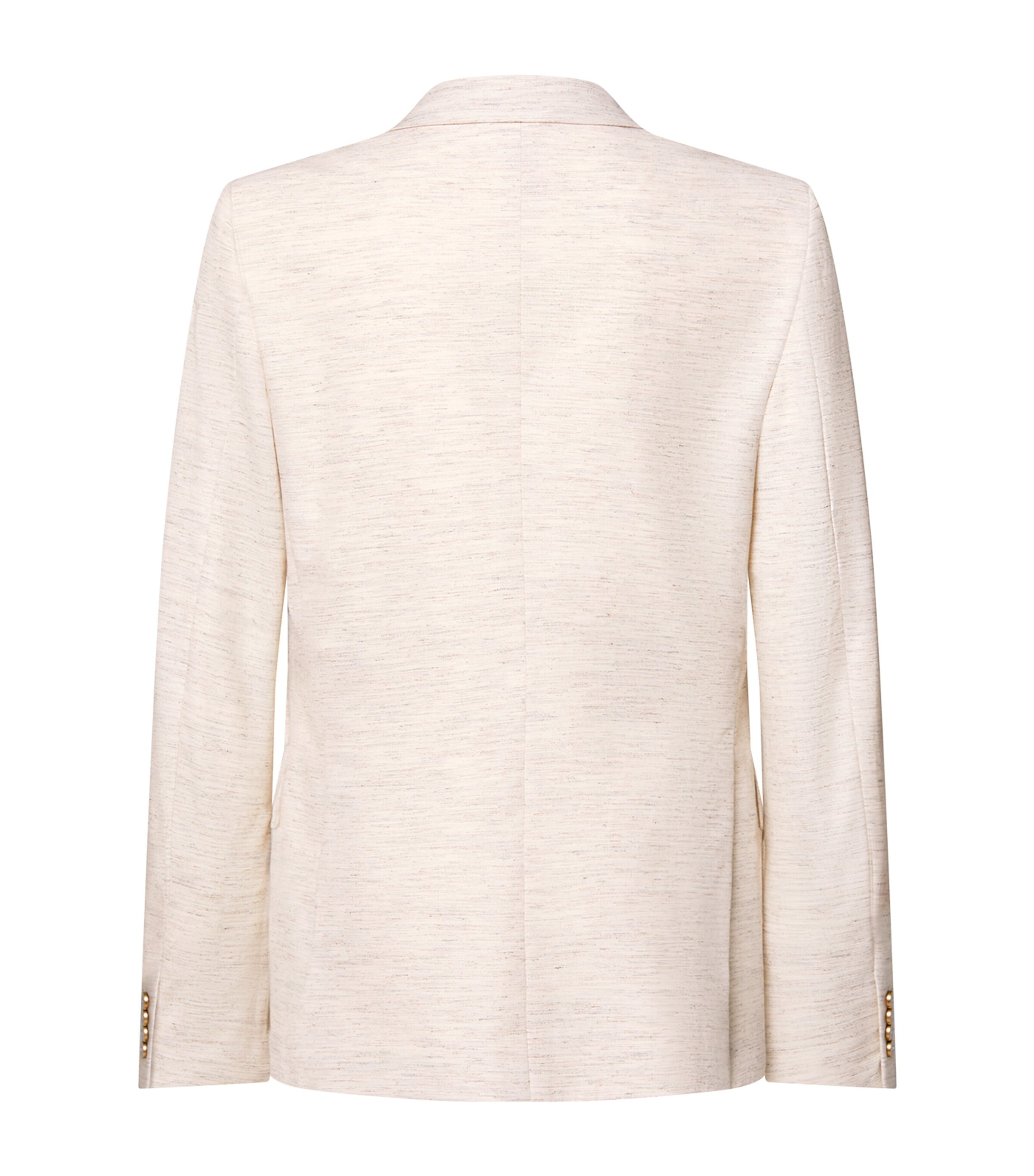 LOUIS VUITTON Mens Wool-Cotton-Blend Double-Breasted Blazer Beige Melange Image 3