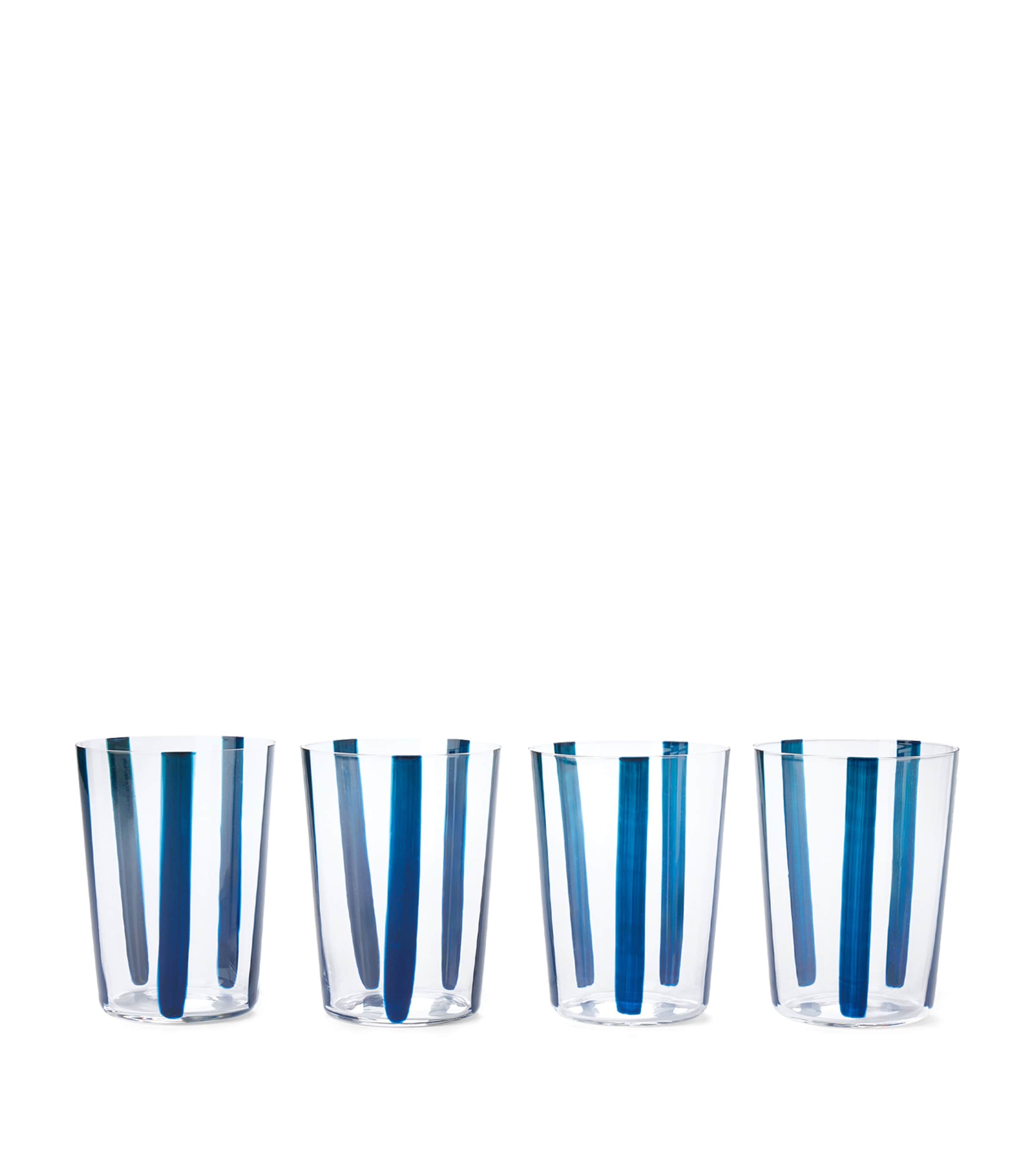 Set of 4 Nova Stripe Tumblers (500ml) NAVY / CLEAR Image 2