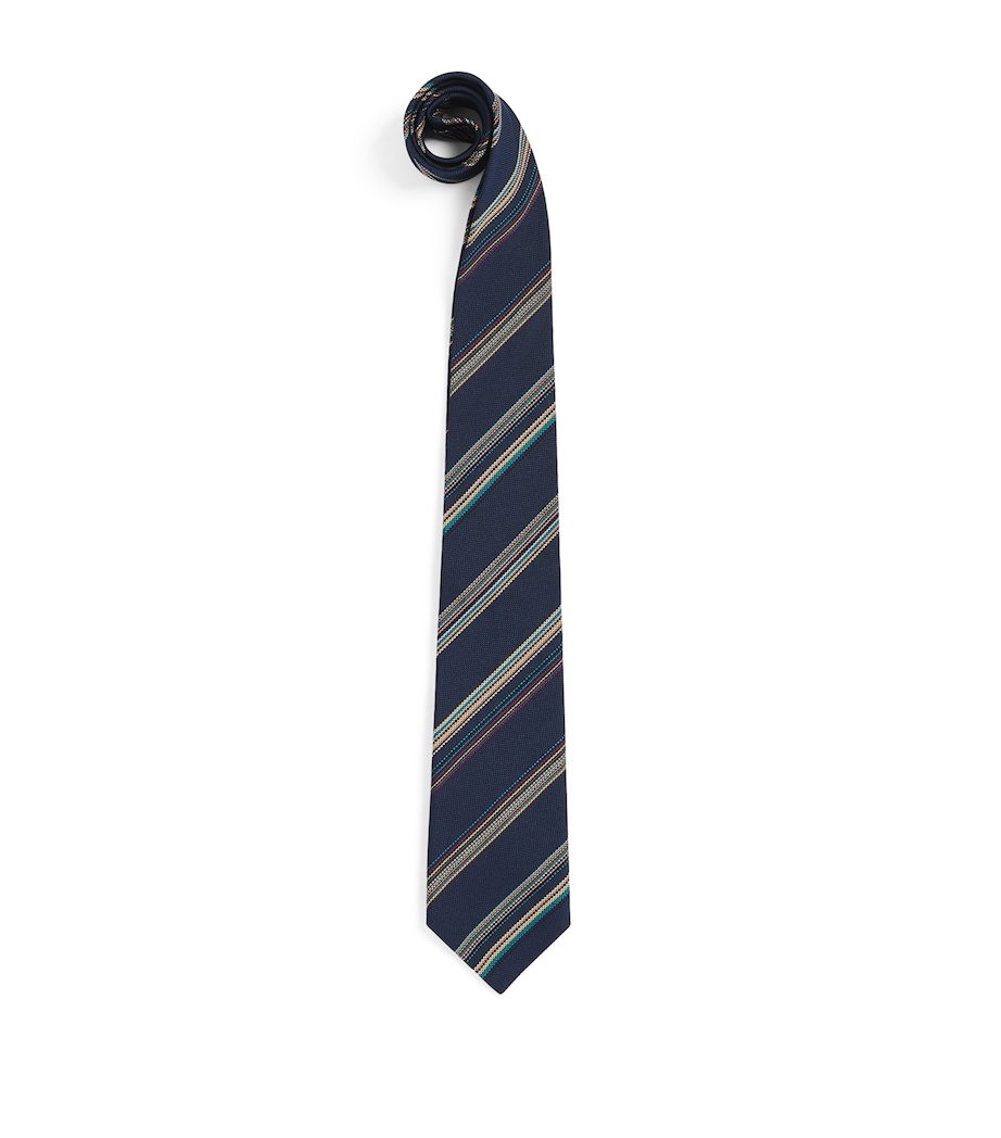 Paul Smith Signature Stripe Tie Blue Image 1