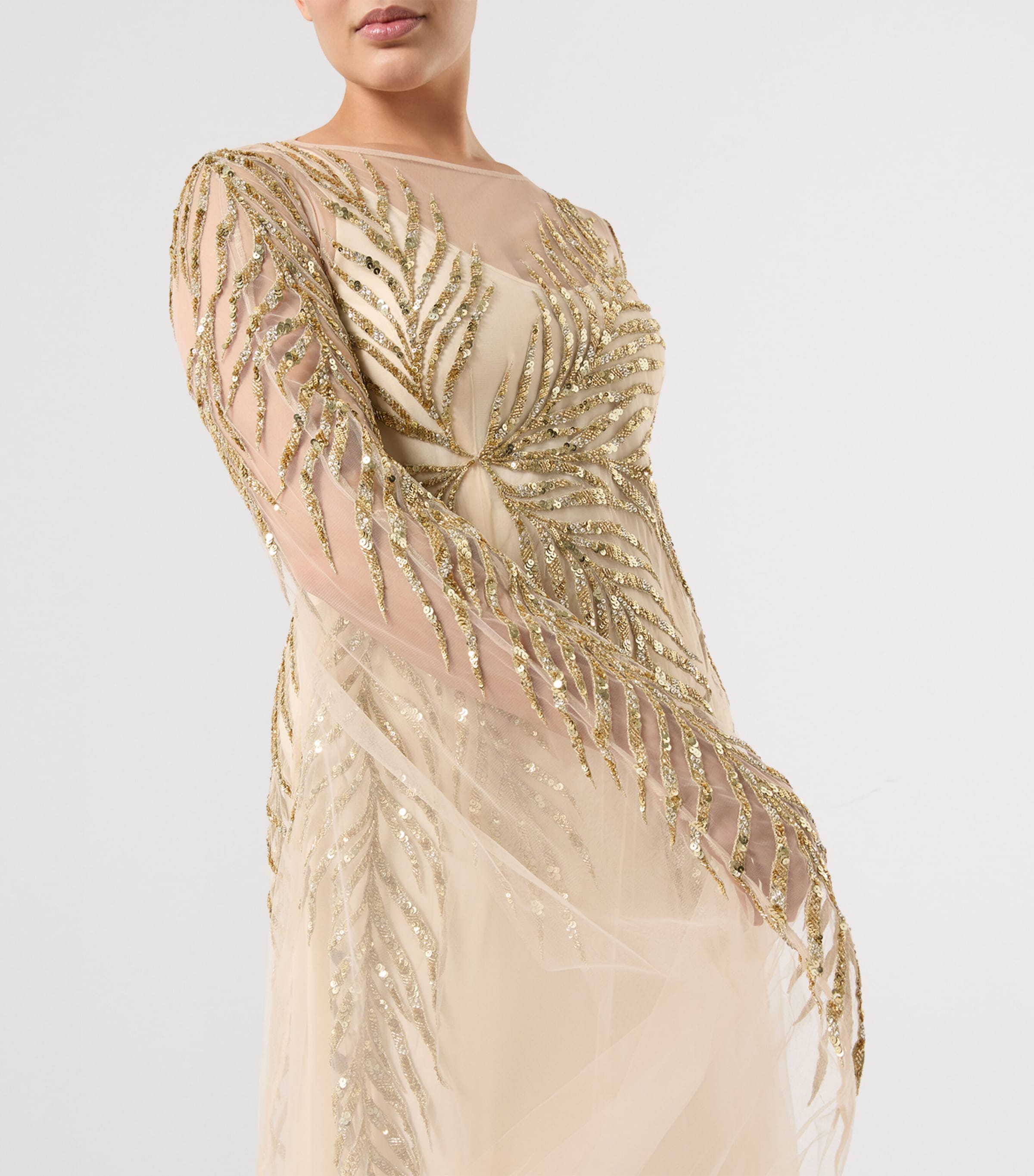Marina Rinaldi Womens x Tony Ward Embellished Maxi Dress and Cape White Image 6