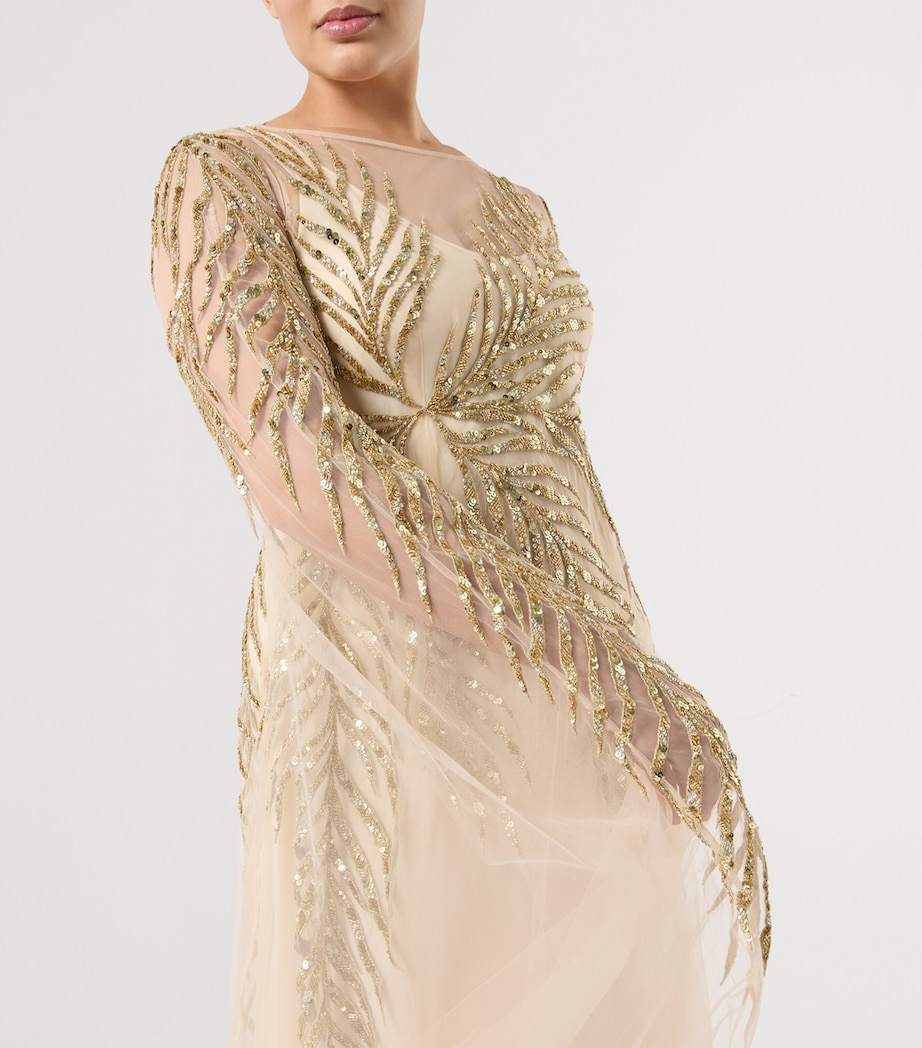 Marina Rinaldi Womens x Tony Ward Embellished Maxi Dress and Cape White Image 6