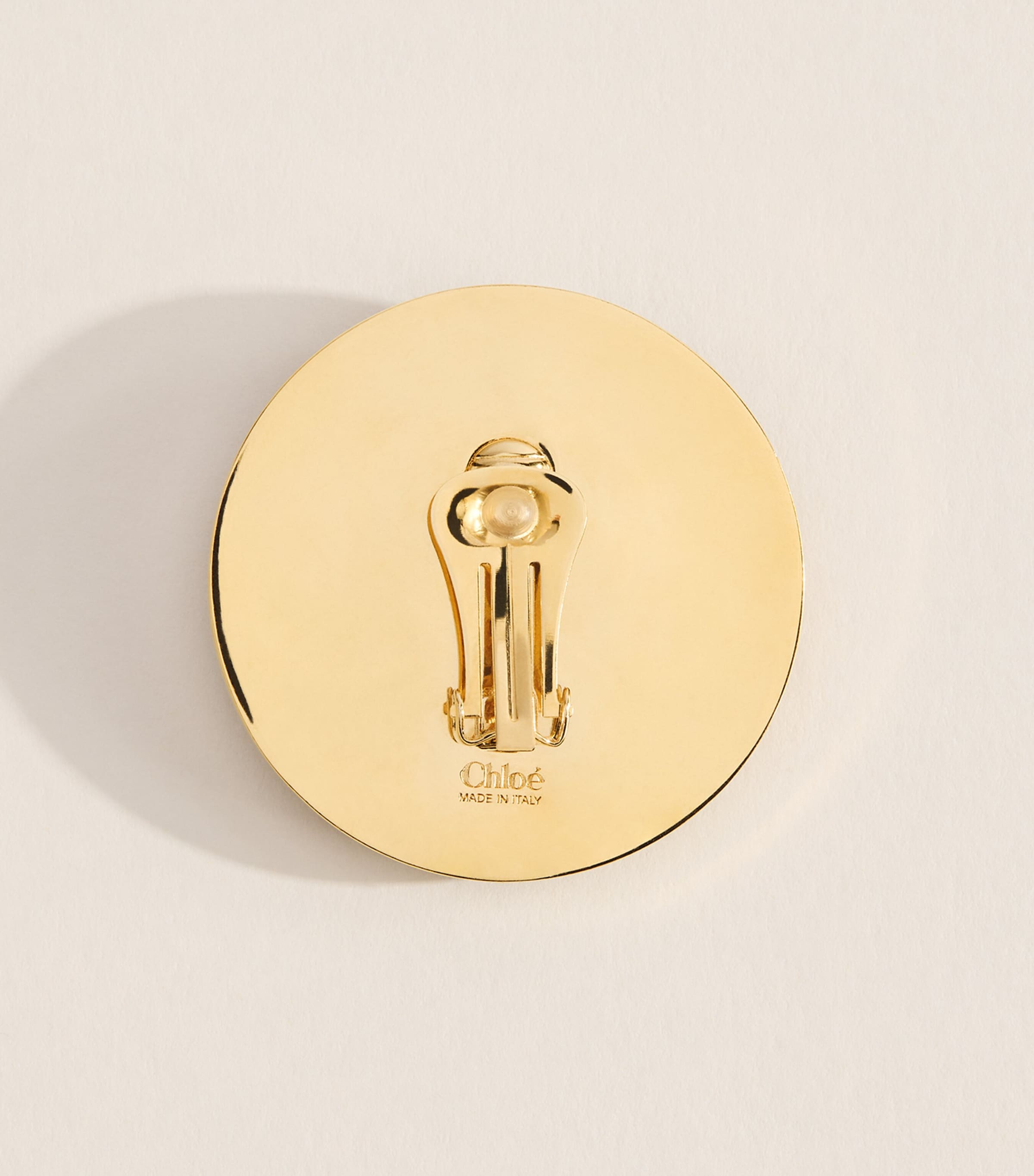 Chloé Leather Pleats Clip-On Earrings Soft Powder Image 3