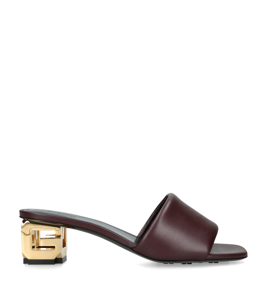 Leather G Cube Mules 45 WINE Image 1
