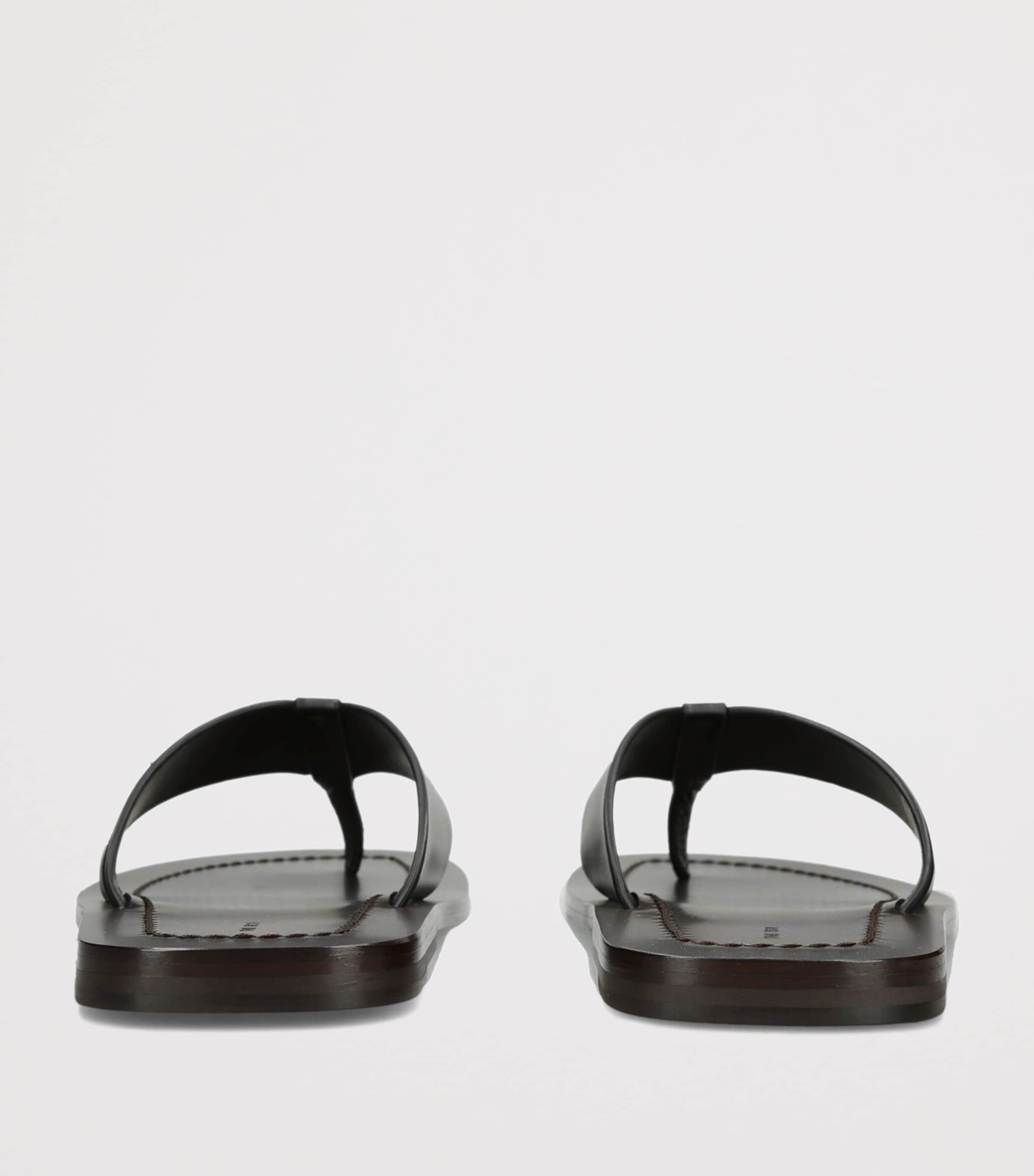 The Row Dan Leather Flip Flops Black Image 2