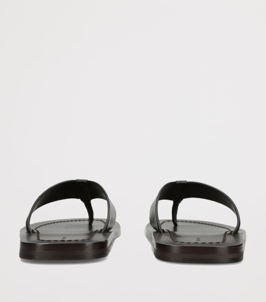 The Row Dan Leather Flip Flops Black Image 2