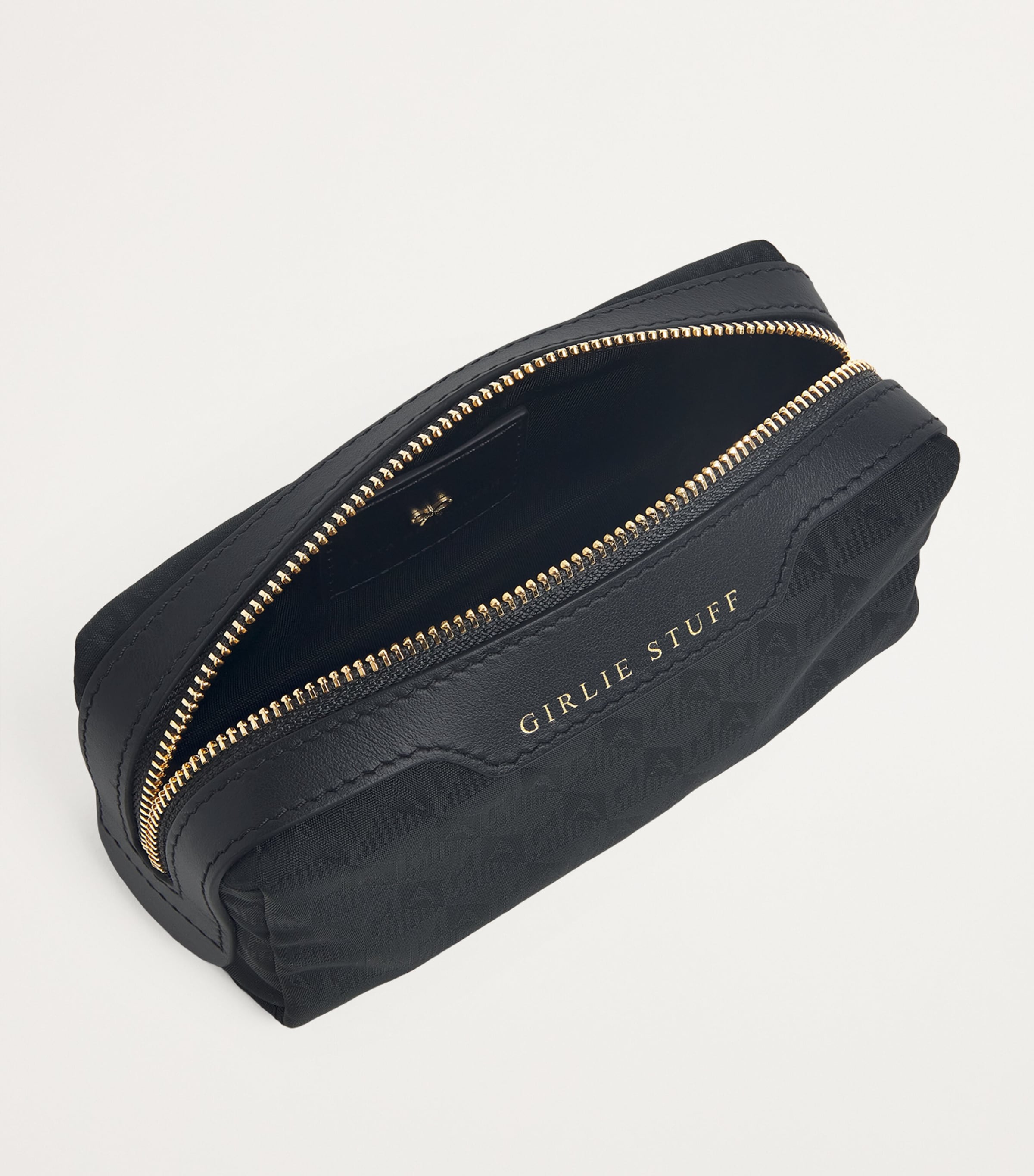 Anya Hindmarch Logo Jacquard Girlie Stuff Pouch Black Image 2