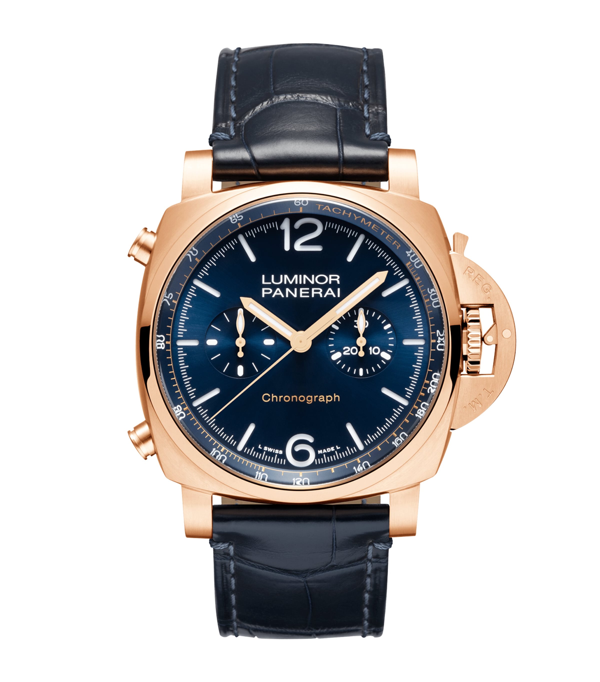 Panerai Goldtech Luminor Chrono Watch 44mm Blue Image 1
