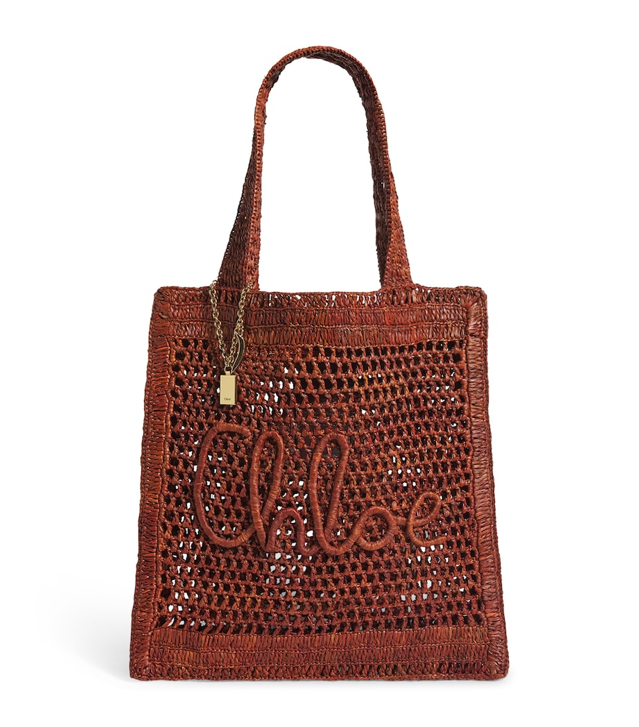 Raffia Summer Banana Tote Bag CLAY BROWN Image 1