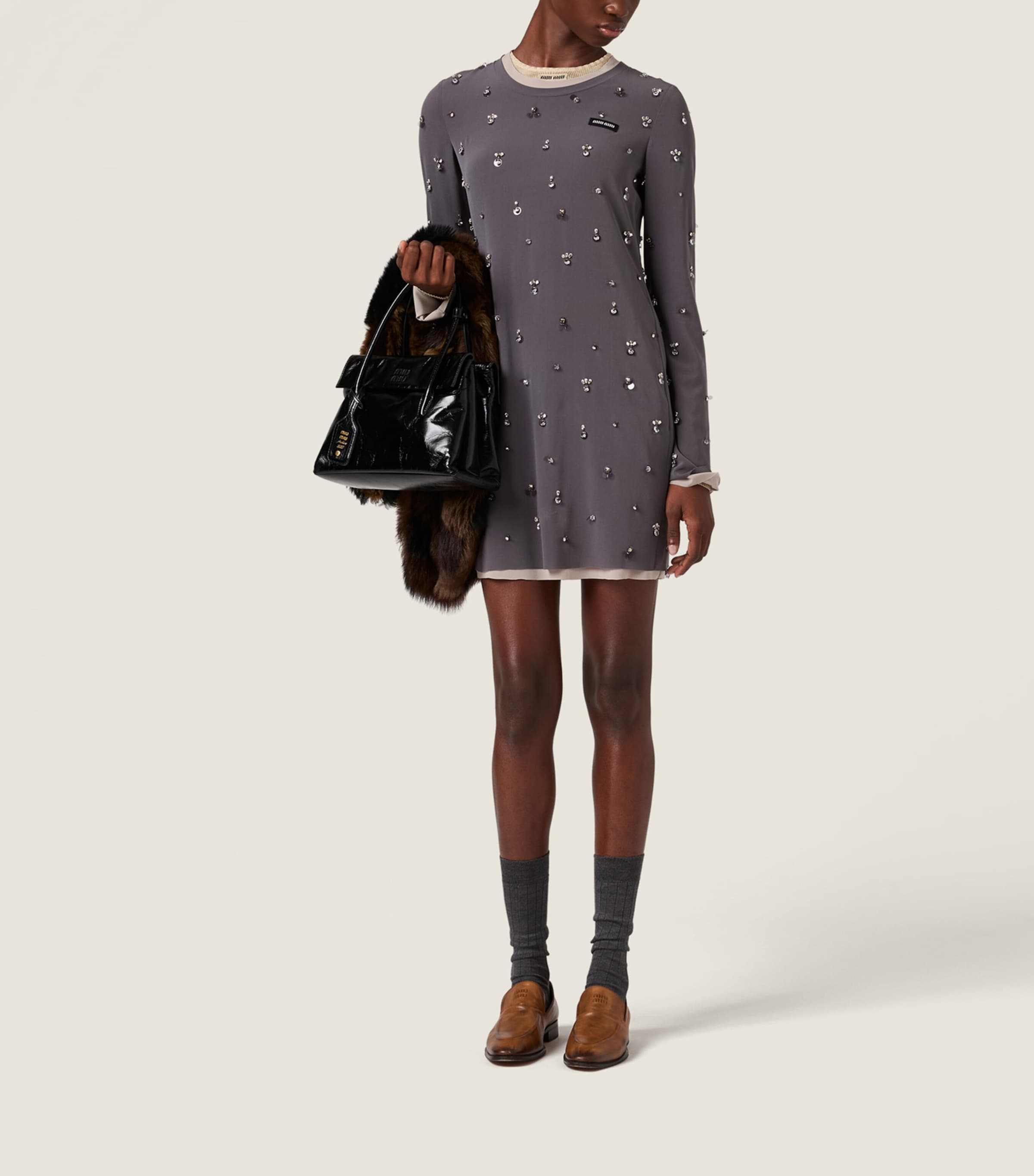 Silk Embellished T-Shirt Mini Dress F0BJ9 Image 2