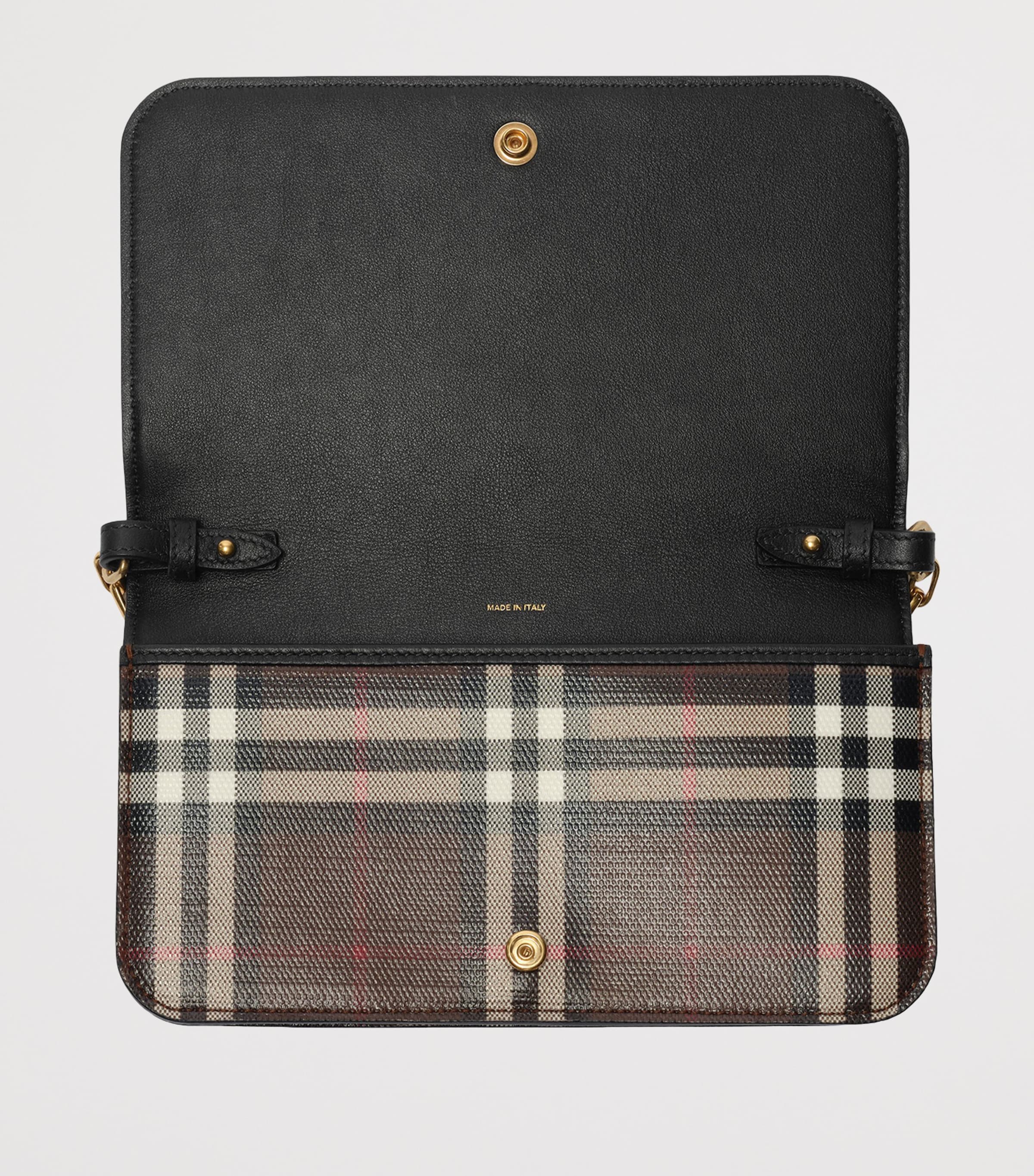 Burberry Check Chain Wallet Chocolate Brown Image 4
