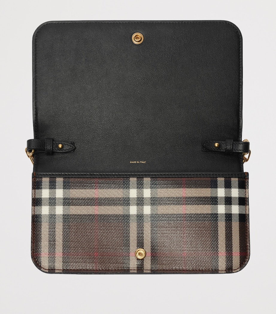 Burberry Check Chain Wallet Chocolate Brown Image 4