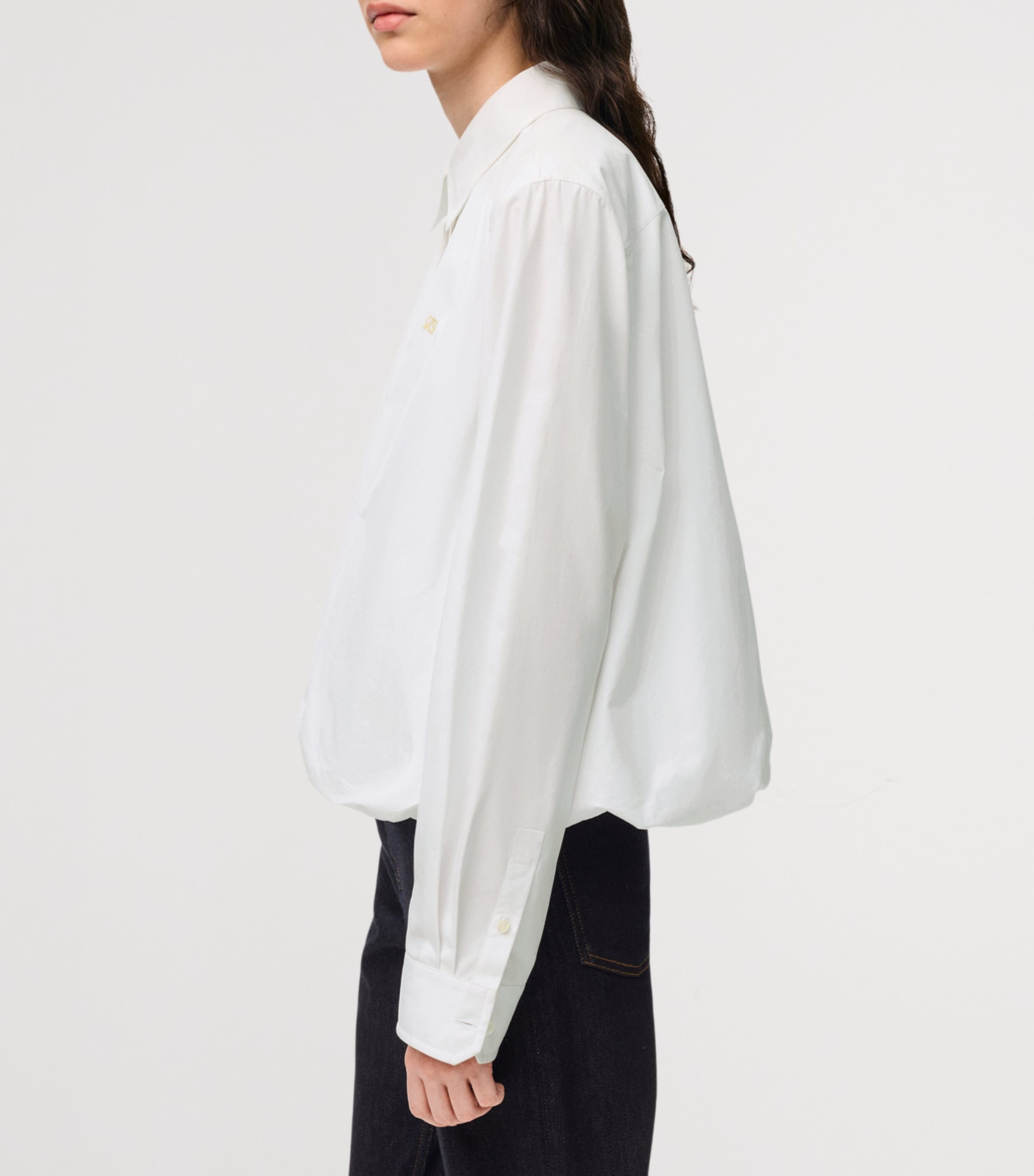 LOEWE Womens Drawstring-Hem Shirt White Image 5