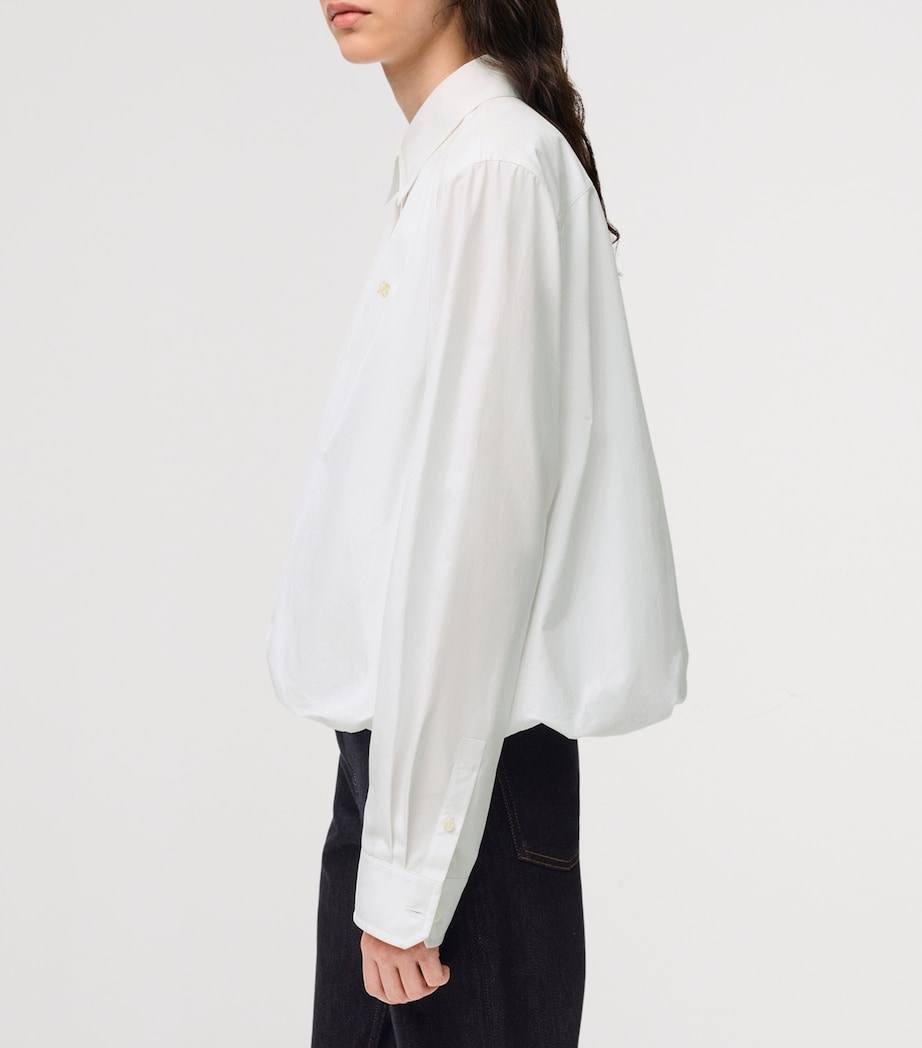 LOEWE Womens Drawstring-Hem Shirt White Image 5