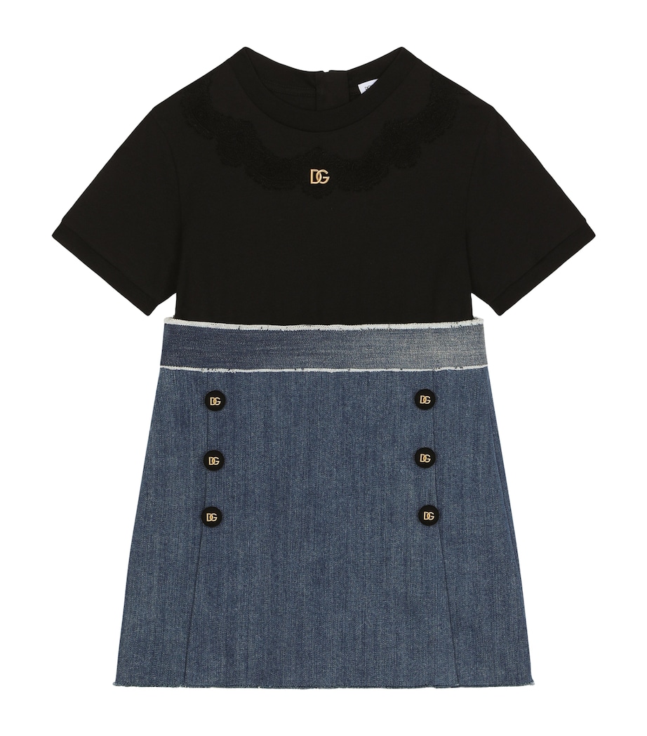 Denim-Jersey DG Logo Dress (8-14 Years) S9000-COMBINED COLOU Image 1