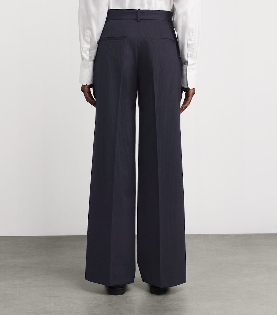 Wool-Blend Straight Leg Trousers NAVY BLUE Image 4