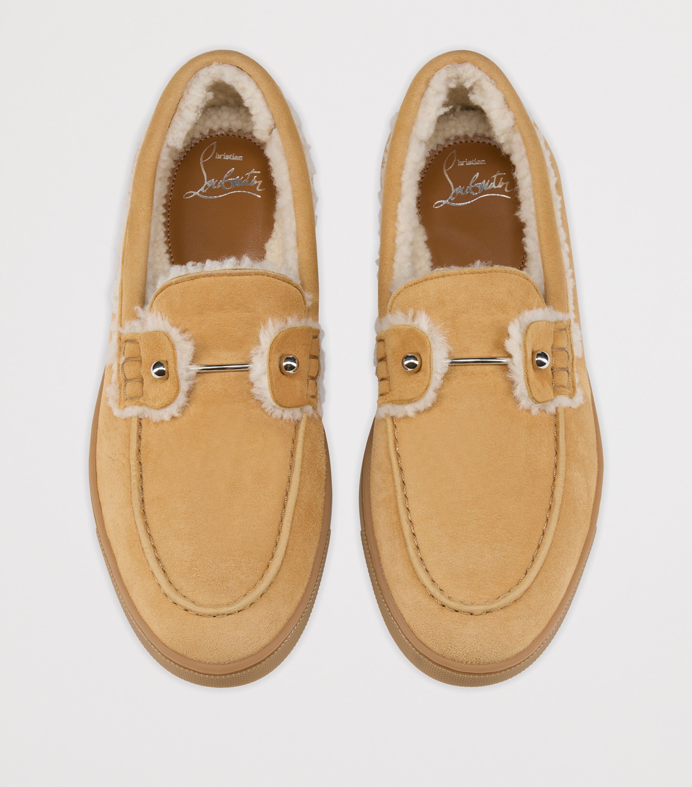 Chambeliboat Suede Shearling-Lined Boat Shoes C562 Image 6