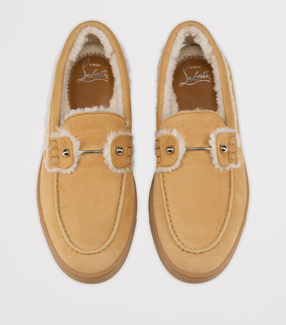 Chambeliboat Suede Shearling-Lined Boat Shoes C562 Image 5