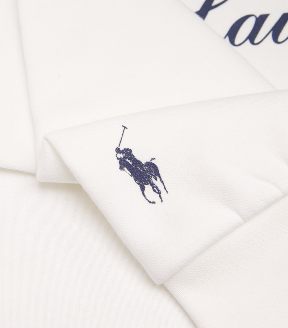 Cotton-Blend Polo Crest Hoodie WHITE Image 5