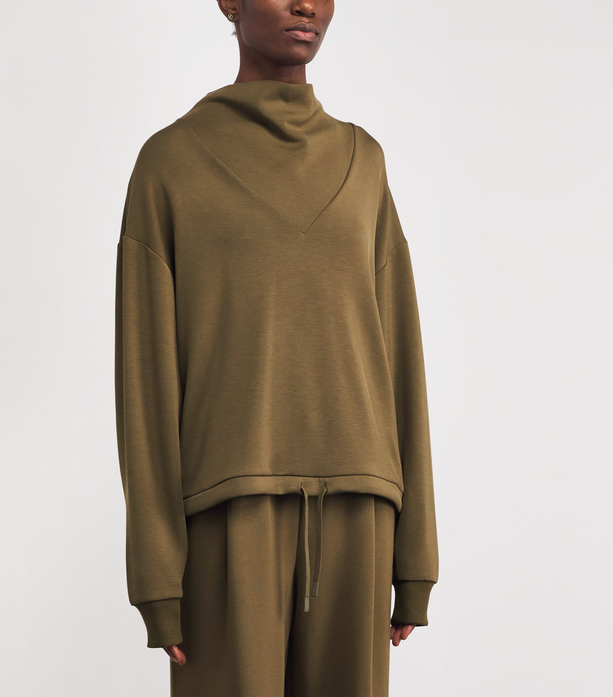 Cowl-Neck Betsy Sweatshirt MILITARY OLIVE Image 3