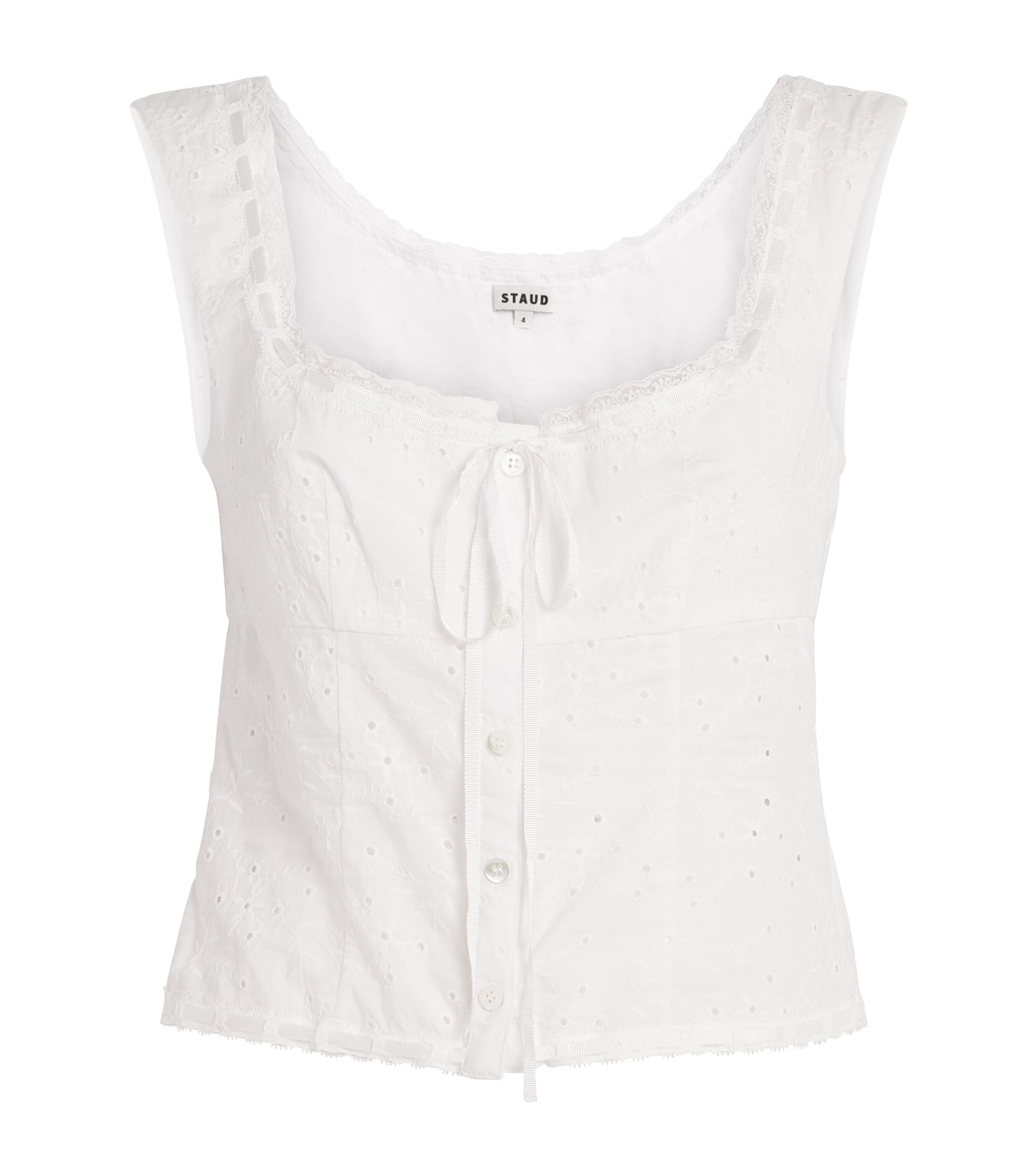 Staud Lou Broderie Anglaise Cotton Top
