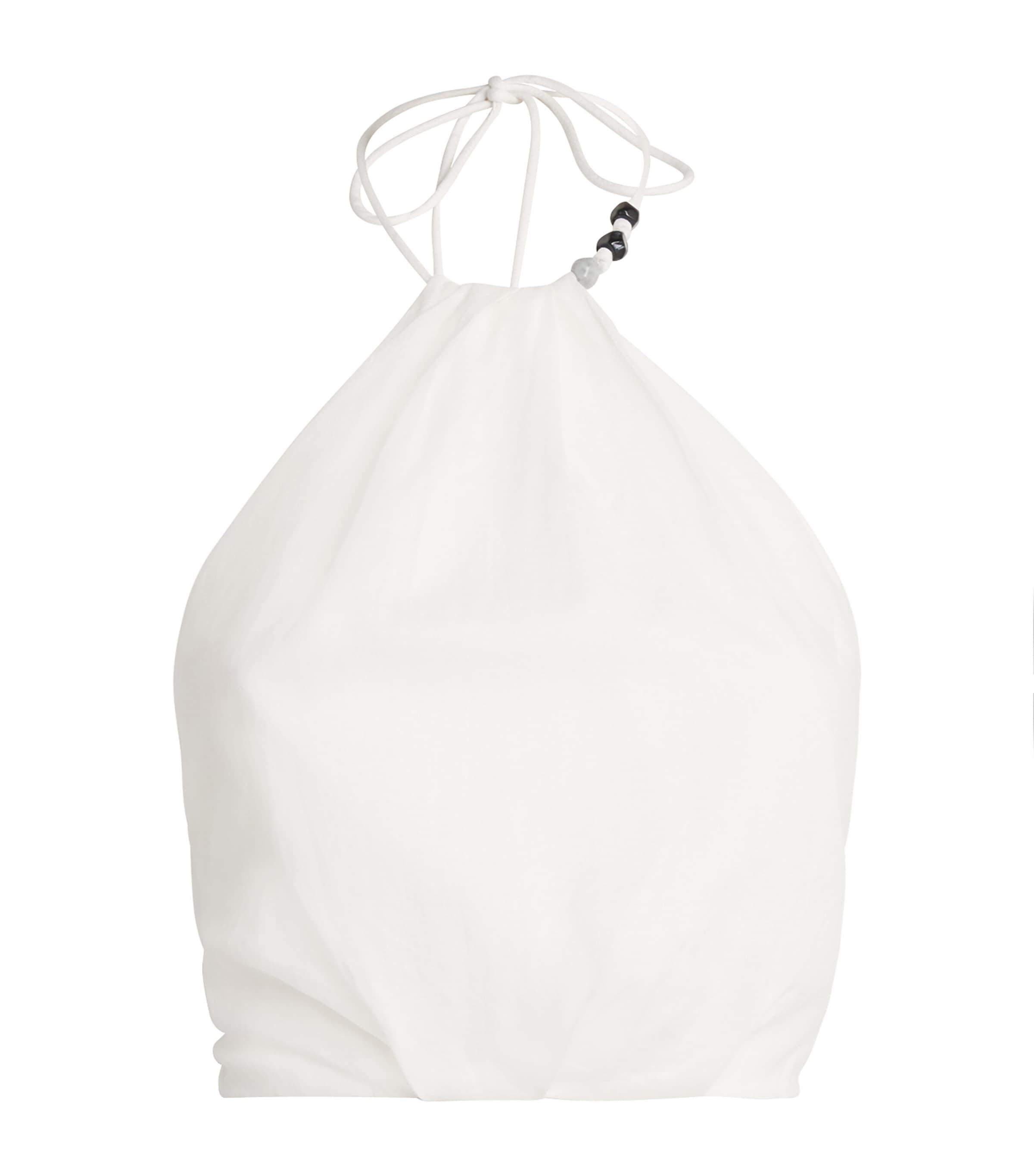 Sir Cotton Azura Halterneck Crop Top In White